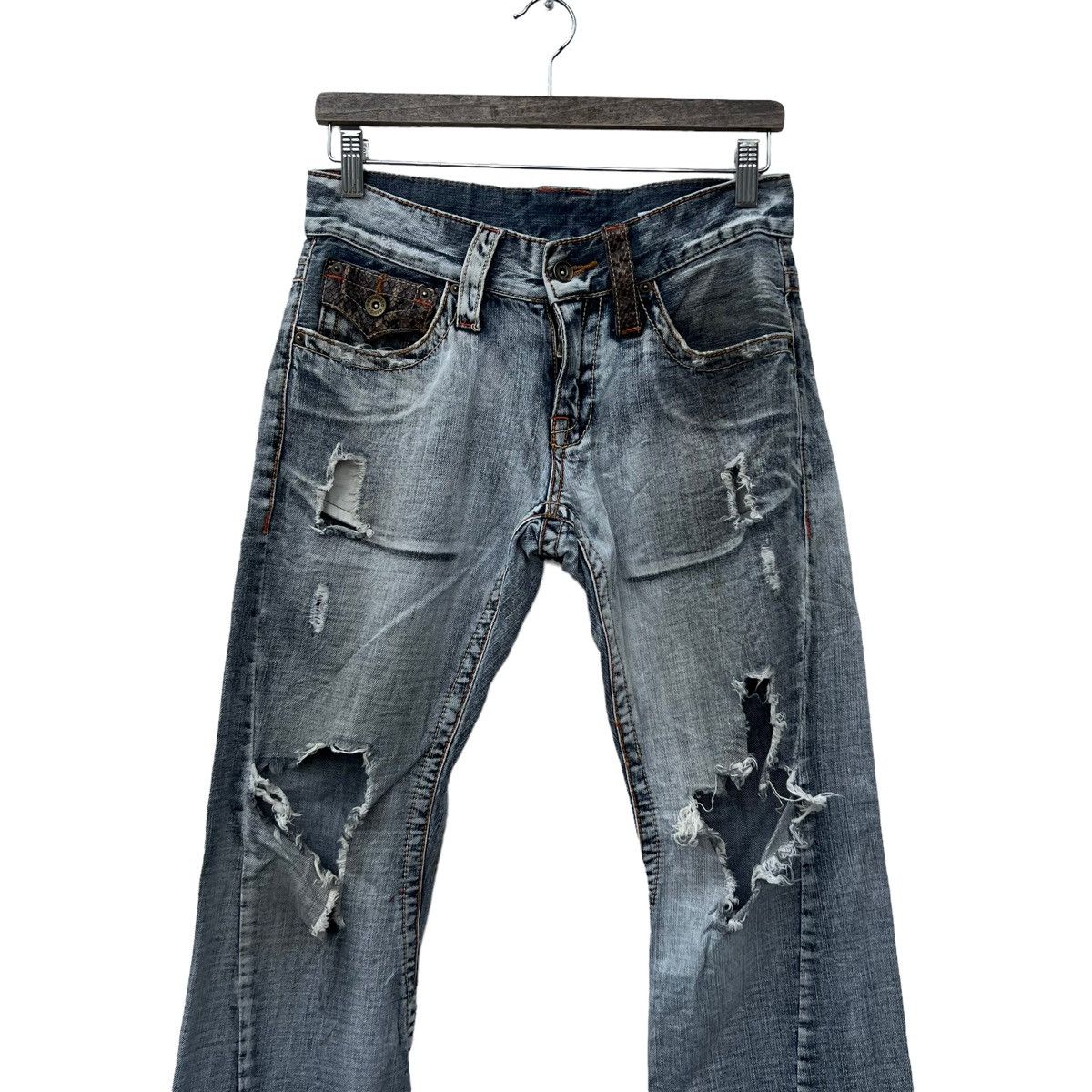 Hysteric Glamour VINTAGE DISTRESSED DENIM PUNK STYLE SNAKE SKIN DESIGN Size US 36 / EU 52 - 2 Thumbnail