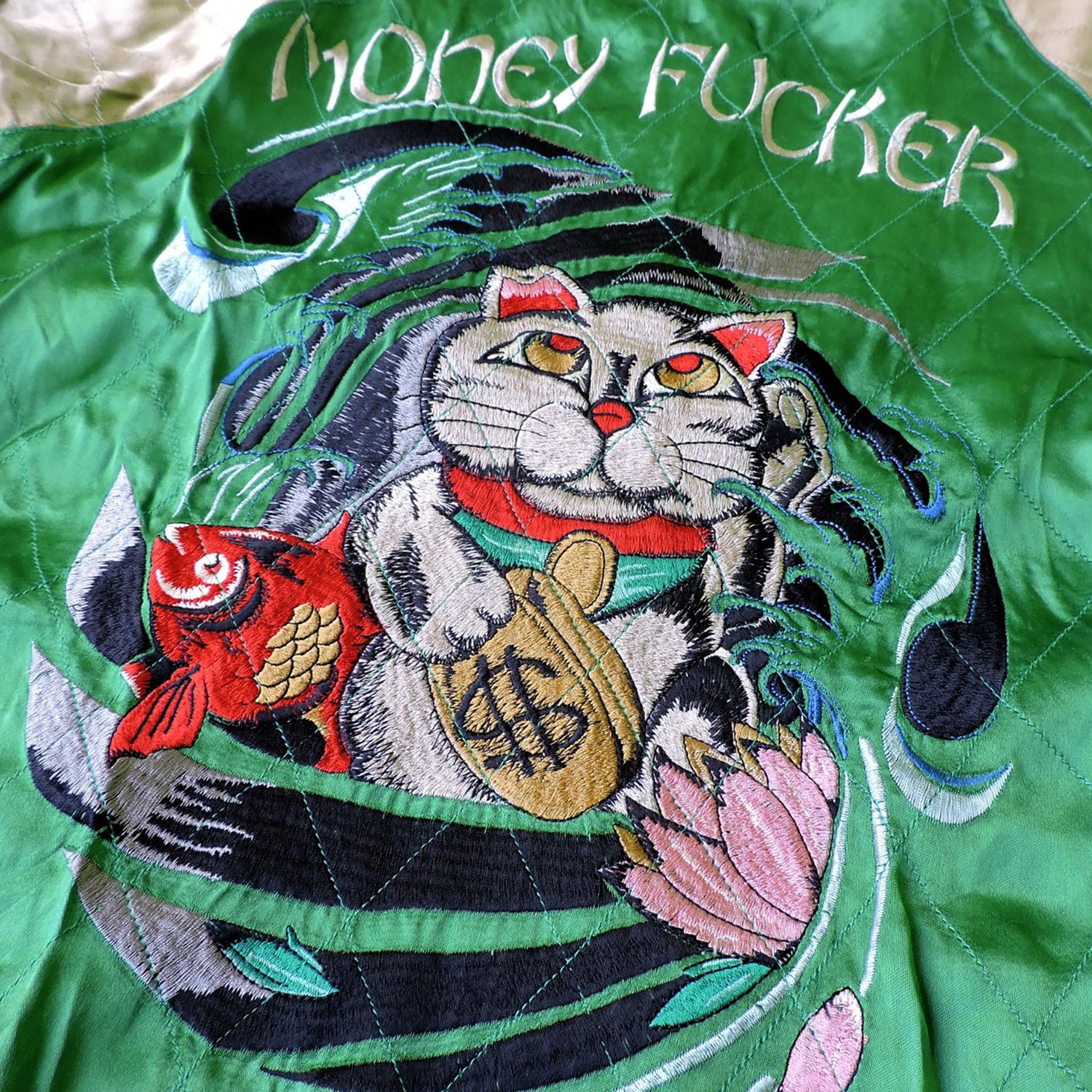 Japanese Brand G.S.B.G DRAGON RYU SKELETON CAT SUKAJAN Size US L / EU 52-54 / 3 - 14 Thumbnail