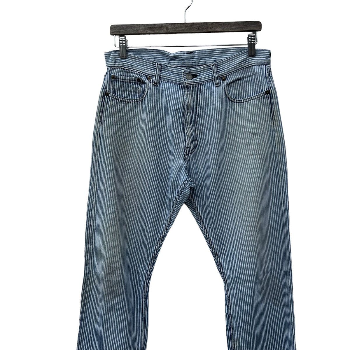 Beams Plus VINTAGE BEAMS JAPAN STRIPED DENIM JEANS RARE DESIGN Size US 36 / EU 52 - 3 Thumbnail