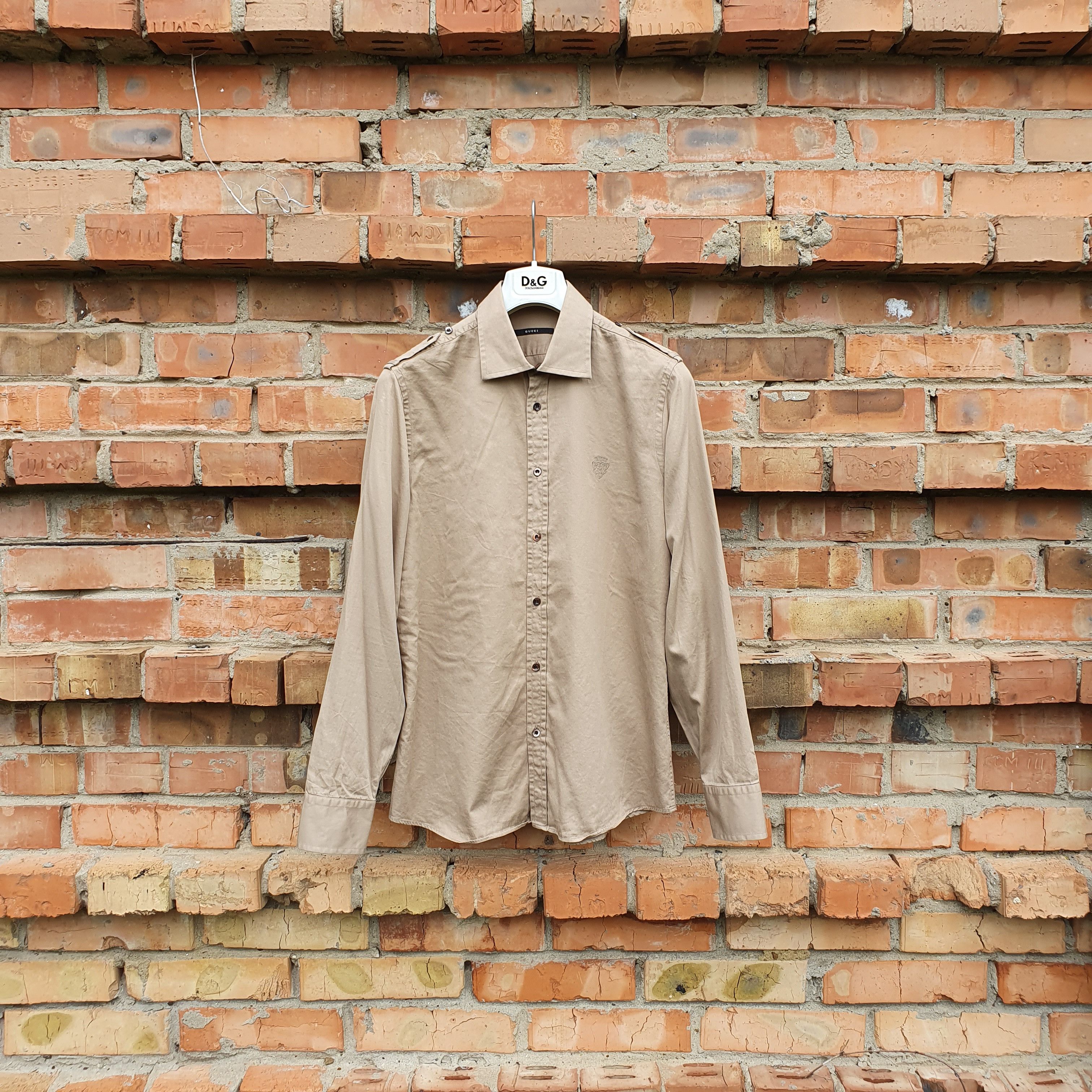 Gucci × Vintage 1997 GUCCI by Tom Ford Military Shirt Made in Italy Size US M / EU 48-50 / 2 - 5 Thumbnail