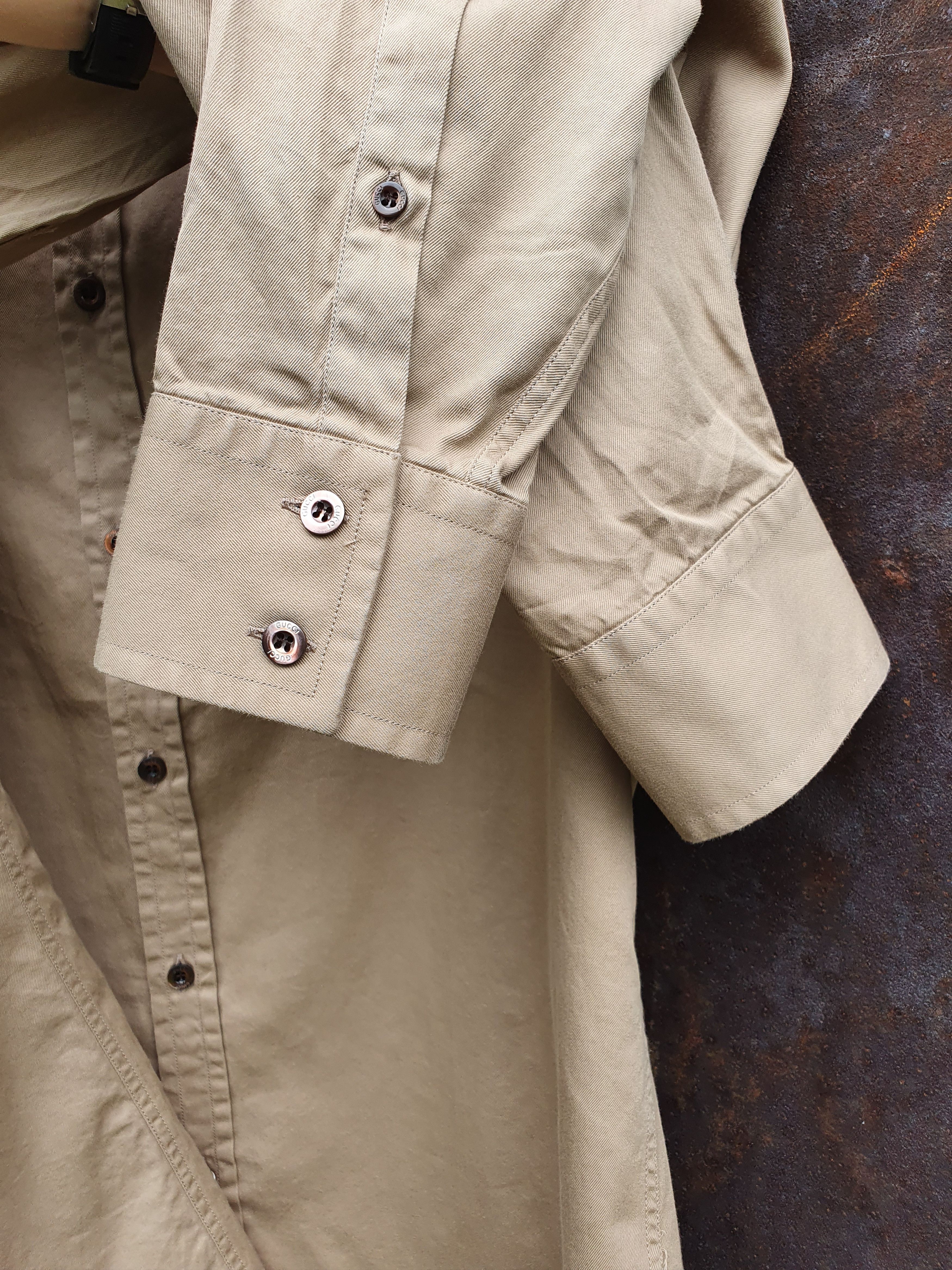Gucci × Vintage 1997 GUCCI by Tom Ford Military Shirt Made in Italy Size US M / EU 48-50 / 2 - 11 Thumbnail