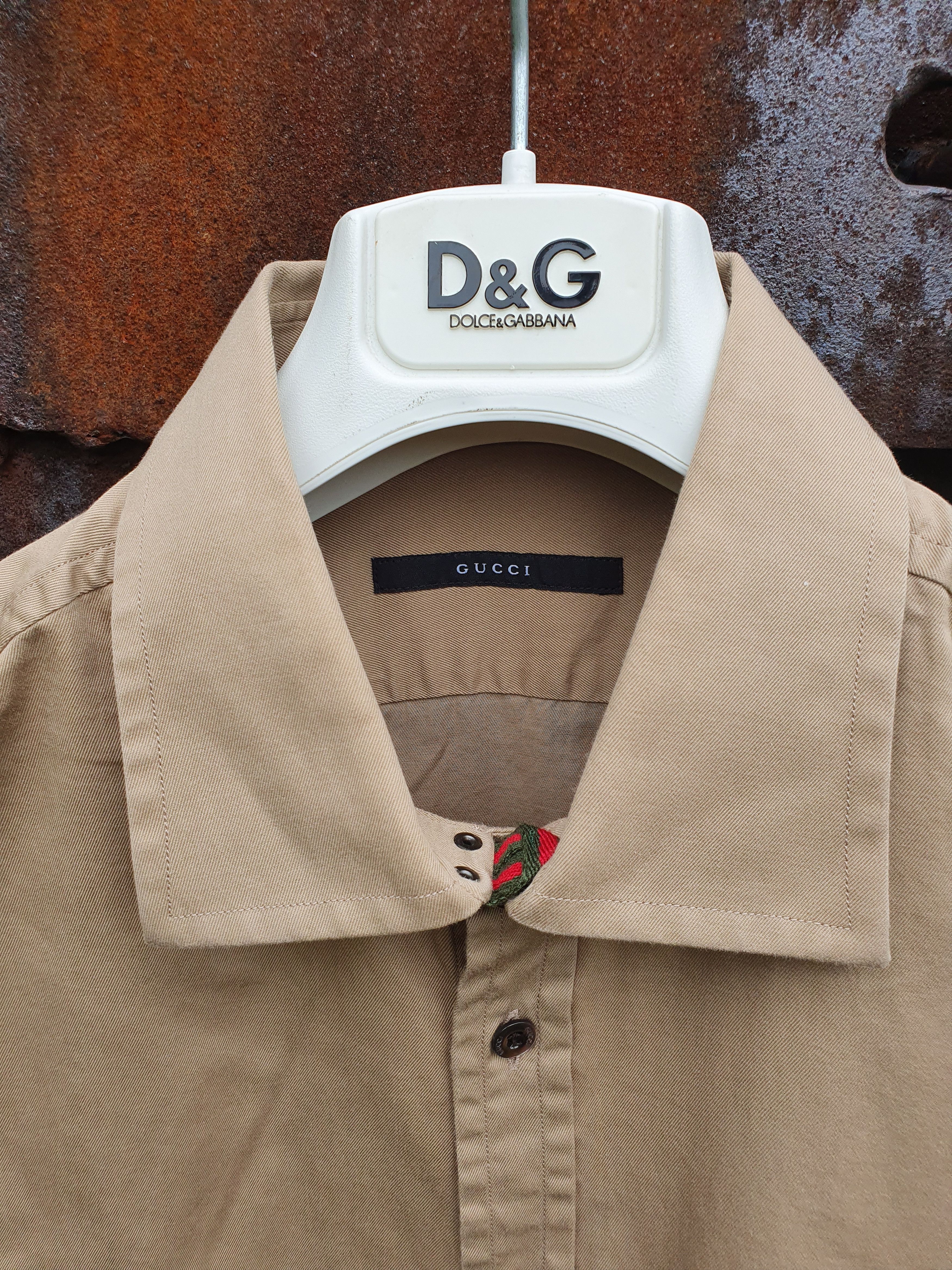 Gucci × Vintage 1997 GUCCI by Tom Ford Military Shirt Made in Italy Size US M / EU 48-50 / 2 - 8 Thumbnail