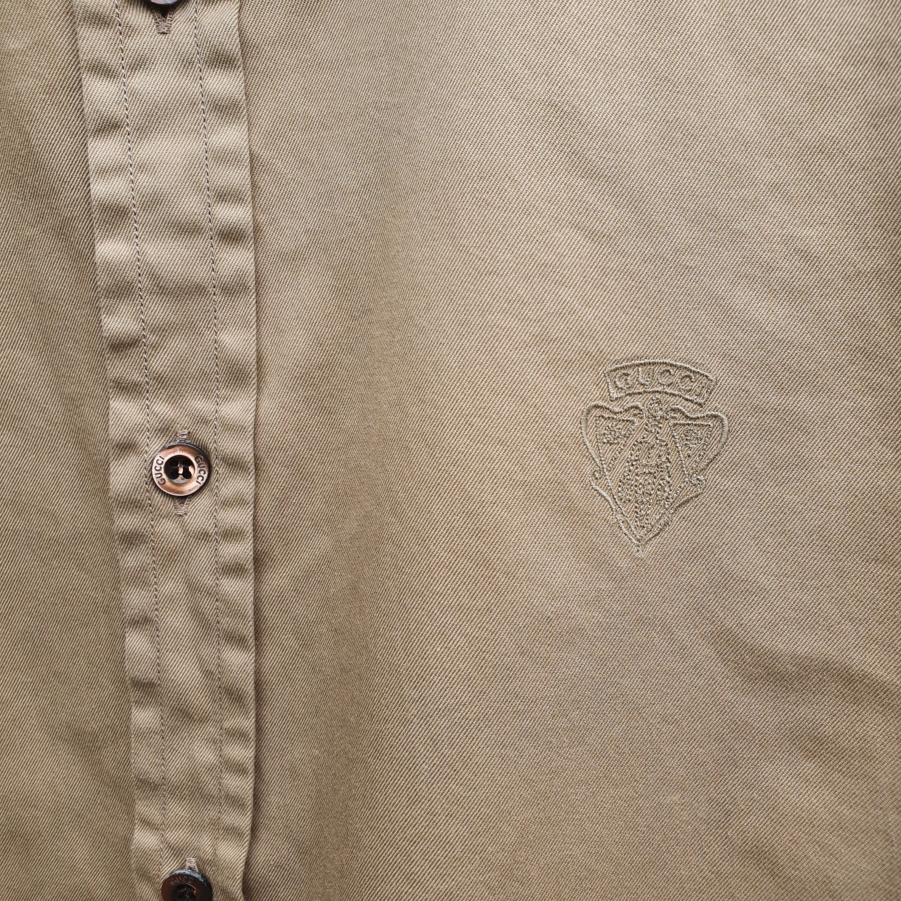 Gucci × Vintage 1997 GUCCI by Tom Ford Military Shirt Made in Italy Size US M / EU 48-50 / 2 - 6 Thumbnail