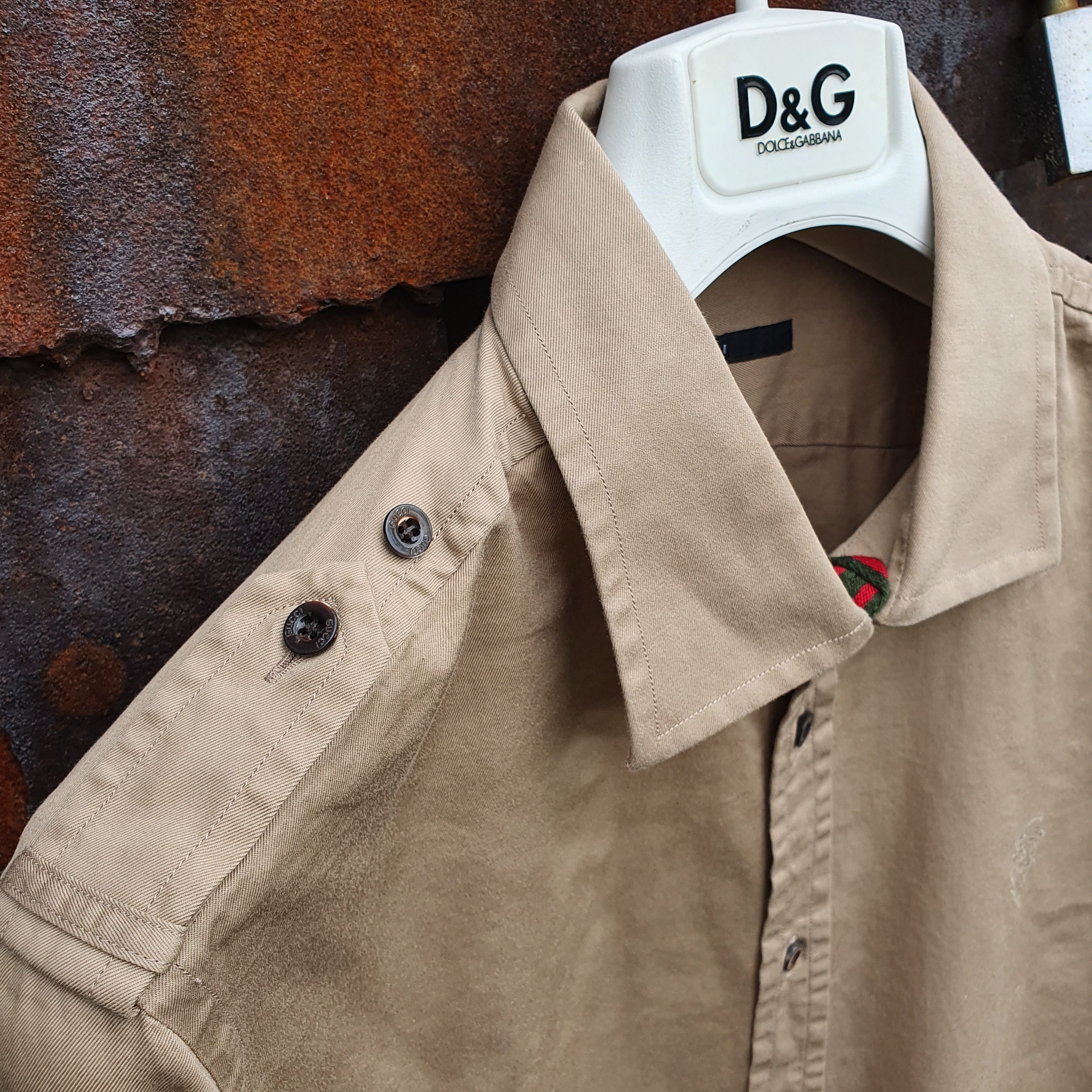 Gucci × Vintage 1997 GUCCI by Tom Ford Military Shirt Made in Italy Size US M / EU 48-50 / 2 - 7 Thumbnail