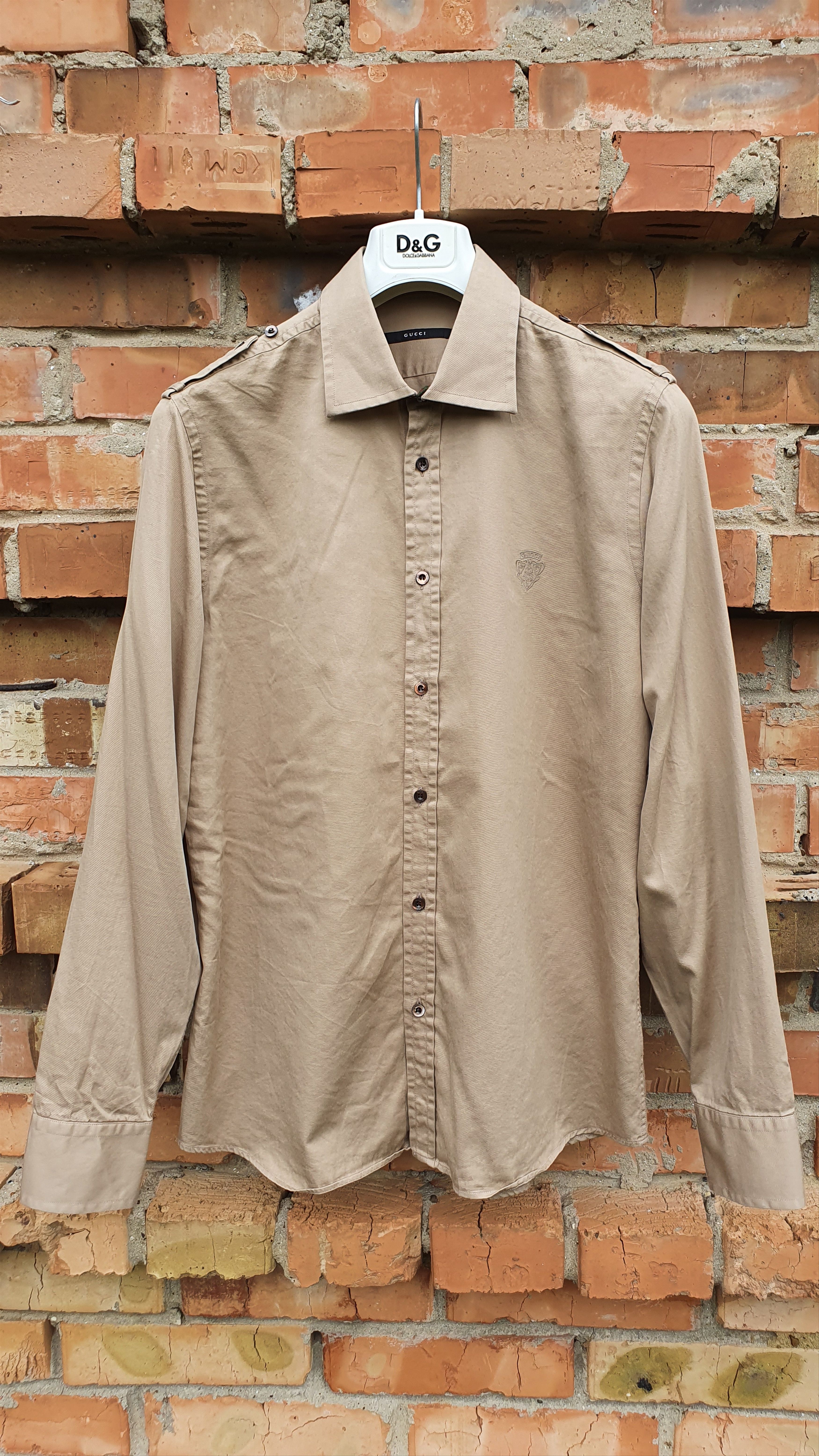 Gucci × Vintage 1997 GUCCI by Tom Ford Military Shirt Made in Italy Size US M / EU 48-50 / 2 - 4 Thumbnail