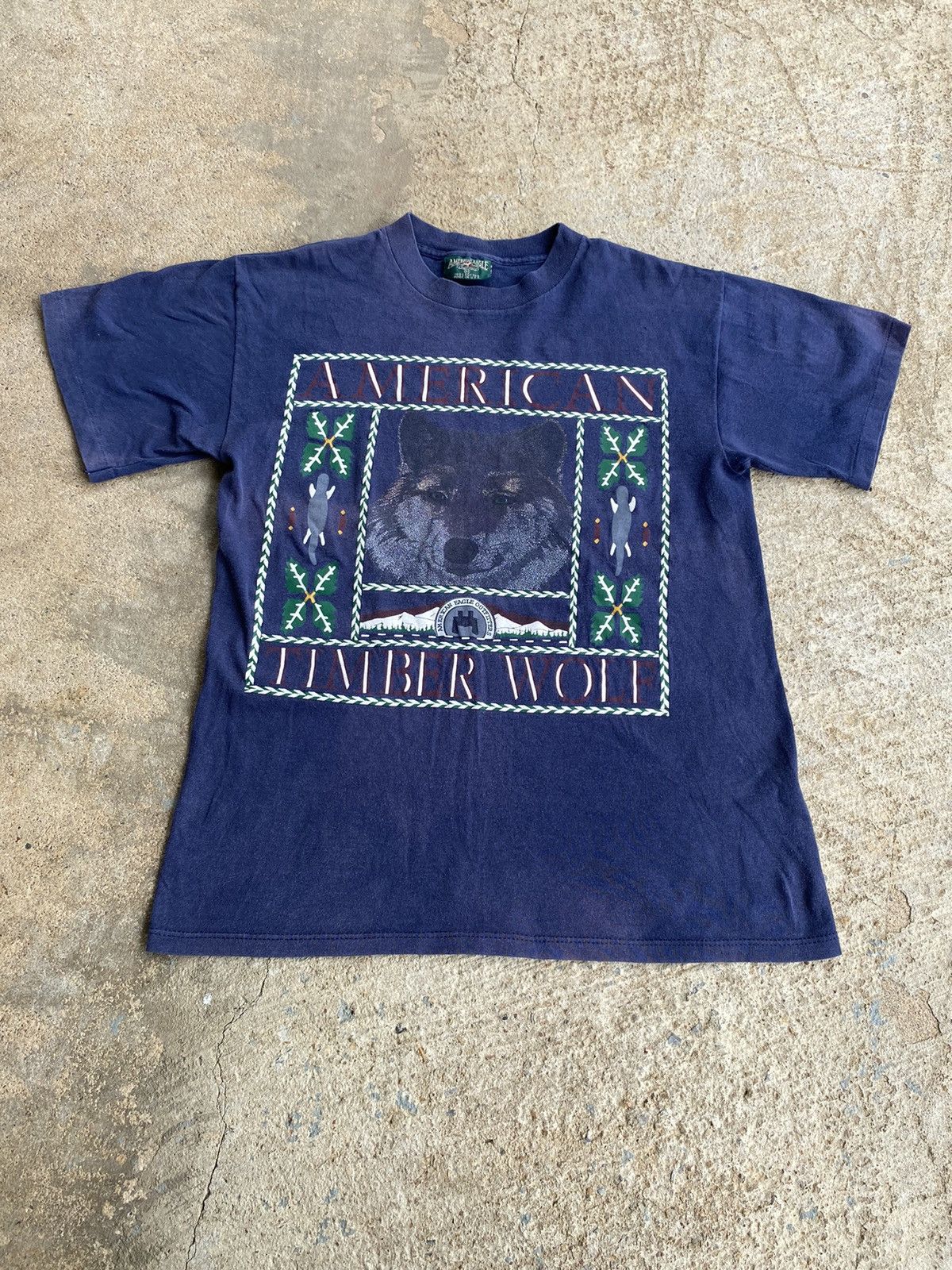 American Eagle Outfitters × Vintage Vintage 90’s American Eagle Wolf Nature Shirt Size US M / EU 48-50 / 2 - 1 Thumbnail
