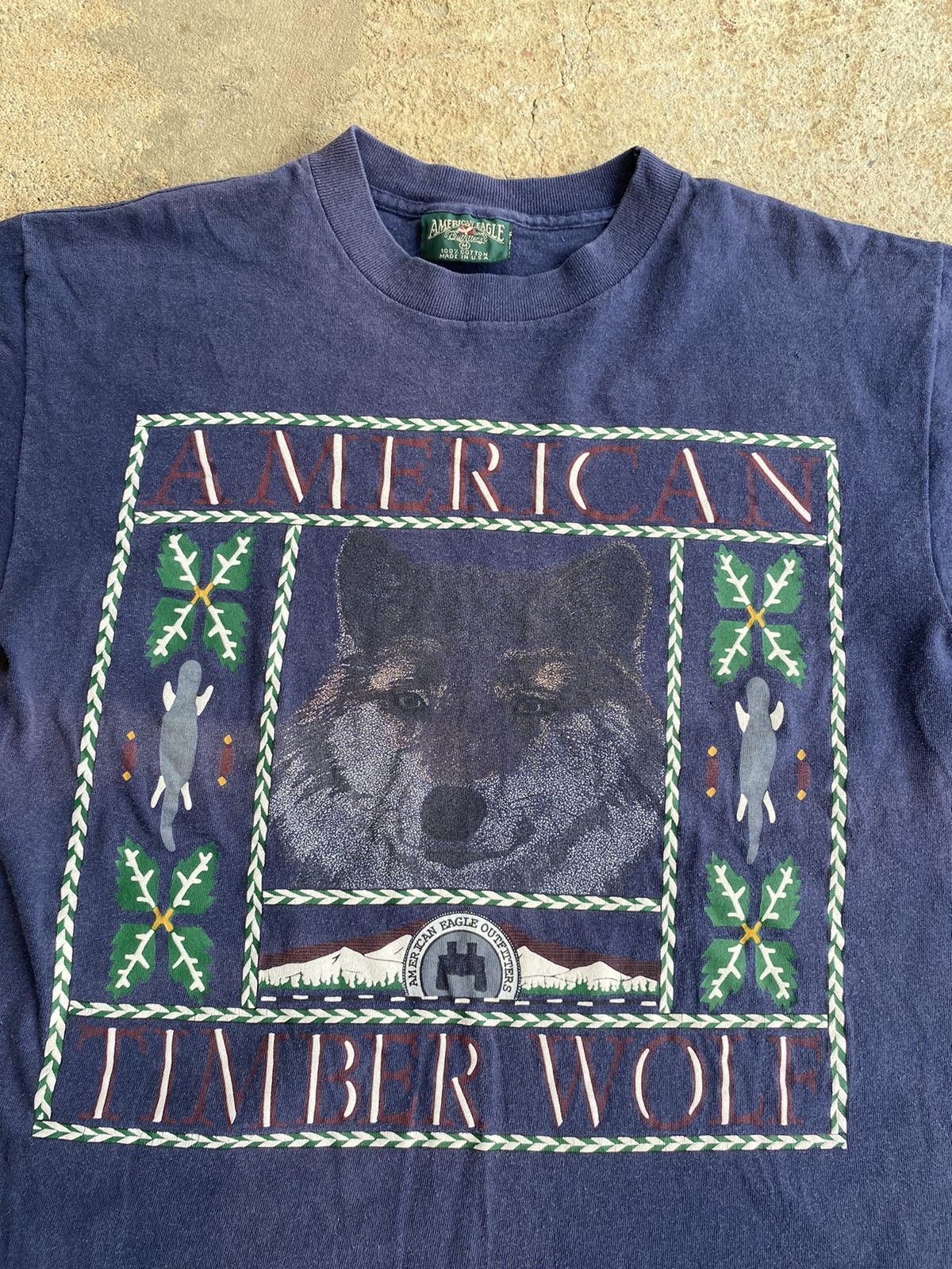 American Eagle Outfitters × Vintage Vintage 90’s American Eagle Wolf Nature Shirt Size US M / EU 48-50 / 2 - 2 Thumbnail