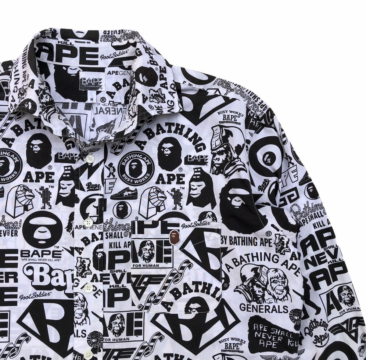 Bape Newspaper Button Up Shirt Size US M / EU 48-50 / 2 - 3 Thumbnail