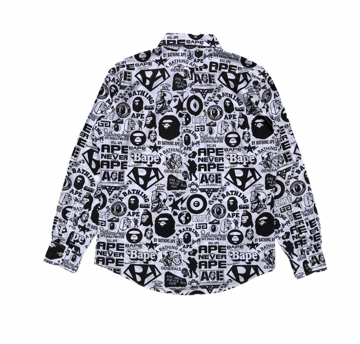 Bape Newspaper Button Up Shirt Size US M / EU 48-50 / 2 - 2 Thumbnail