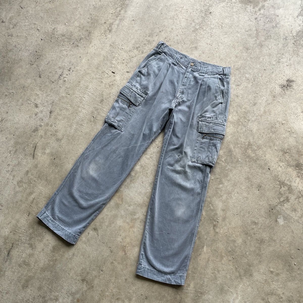 Japanese Brand Vintage Grancisco Faded 9 Pocket Dirty Tactical Cargo Pants Size US 30 / EU 46 - 2 Thumbnail