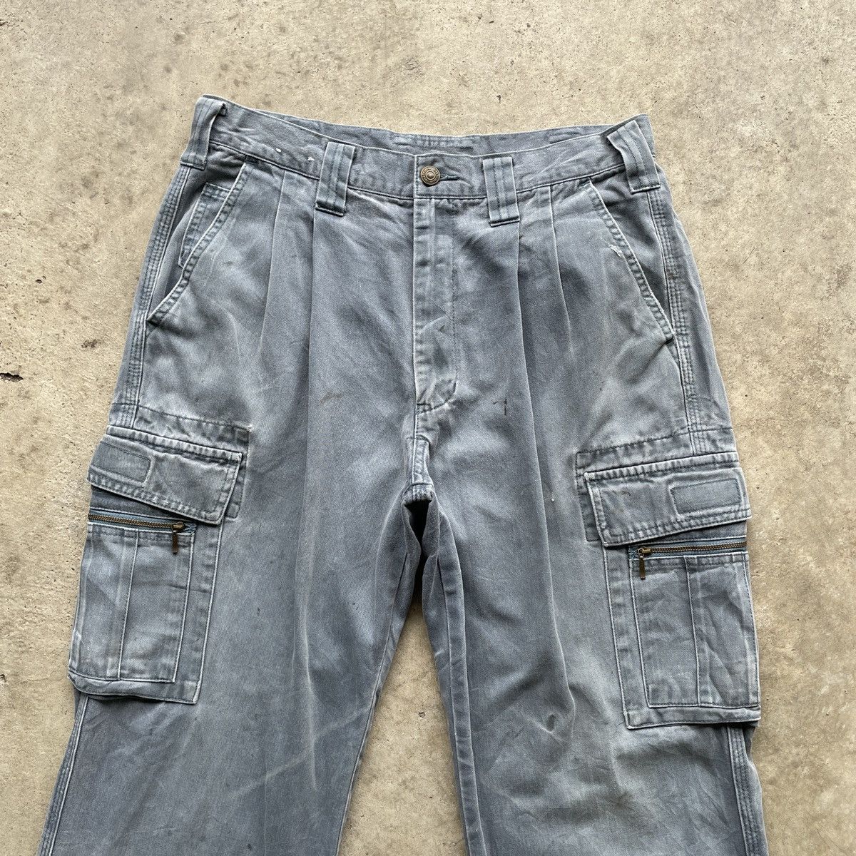 Japanese Brand Vintage Grancisco Faded 9 Pocket Dirty Tactical Cargo Pants Size US 30 / EU 46 - 3 Thumbnail