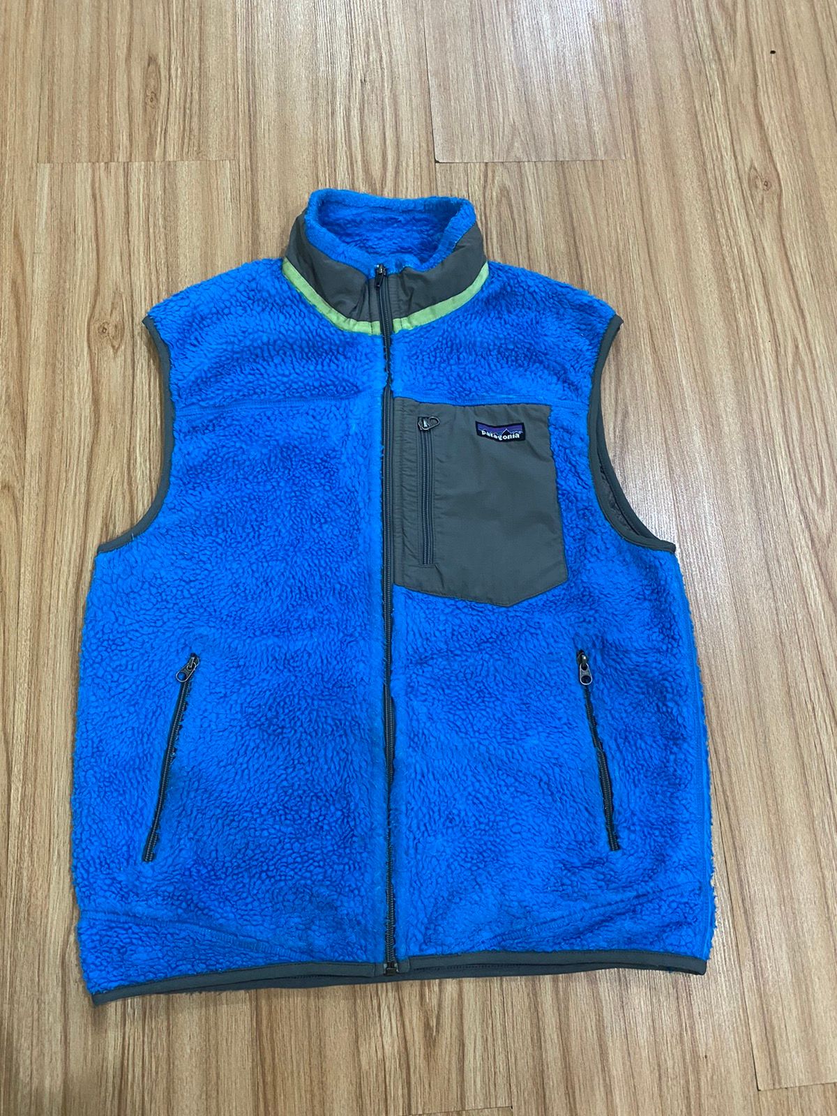 Pre-owned Patagonia Vintage  Deep Pile Fleece Vest In Blue