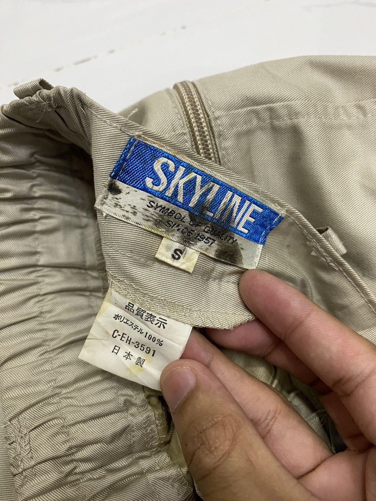 Issey Miyake 🔥VINTAGE 80s SKYLINE THRASHED OIL STAINS PANTS Size US 30 / EU 46 - 10 Thumbnail