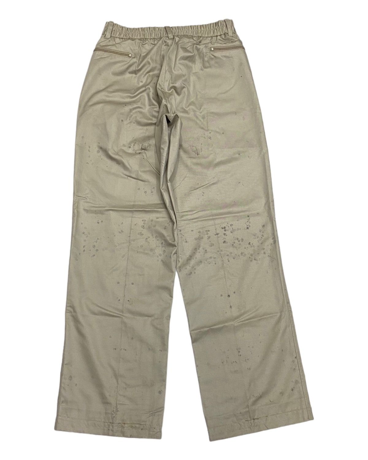Issey Miyake 🔥VINTAGE 80s SKYLINE THRASHED OIL STAINS PANTS Size US 30 / EU 46 - 2 Thumbnail