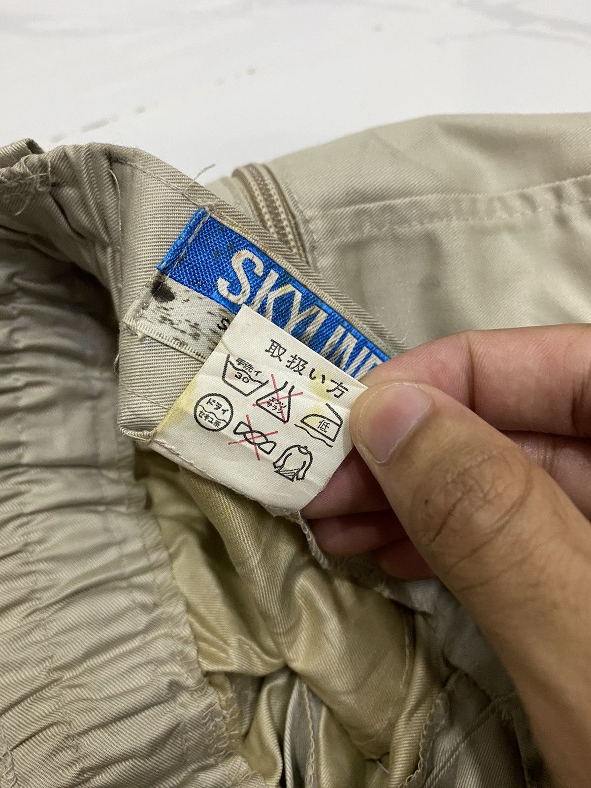 Issey Miyake 🔥VINTAGE 80s SKYLINE THRASHED OIL STAINS PANTS Size US 30 / EU 46 - 11 Thumbnail