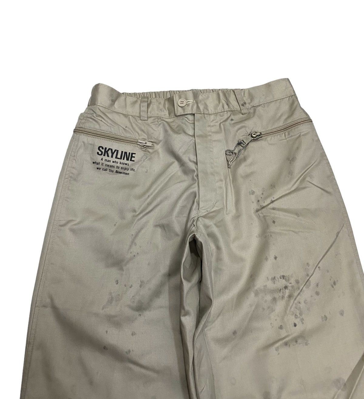 Issey Miyake 🔥VINTAGE 80s SKYLINE THRASHED OIL STAINS PANTS Size US 30 / EU 46 - 5 Thumbnail