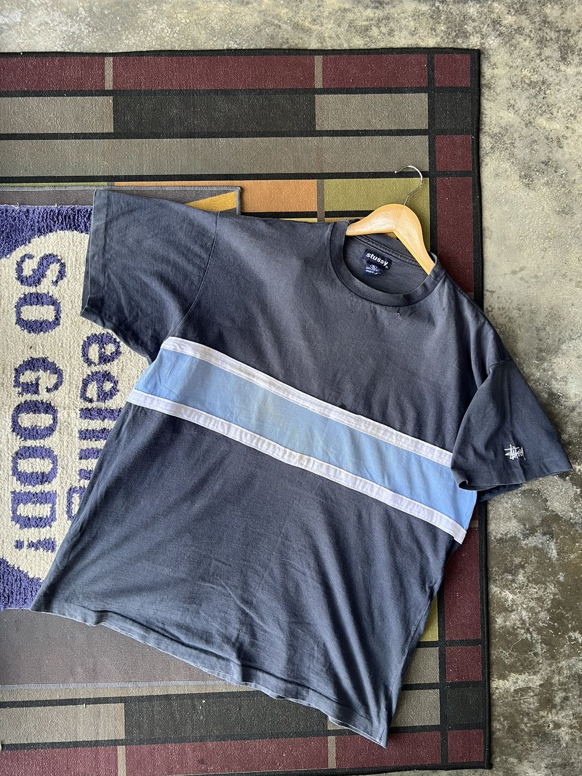Stussy 🔥Vintage Stussy Centre Stripe Made In Usa Size US XL / EU 56 / 4 - 2 Thumbnail
