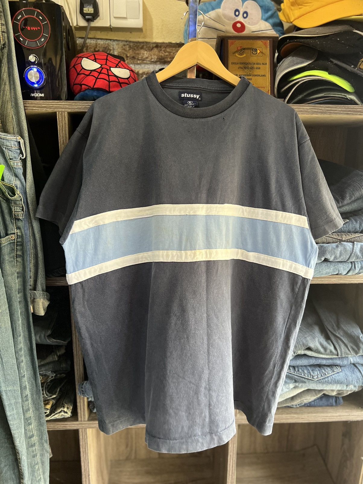 Stussy 🔥Vintage Stussy Centre Stripe Made In Usa Size US XL / EU 56 / 4 - 1 Thumbnail