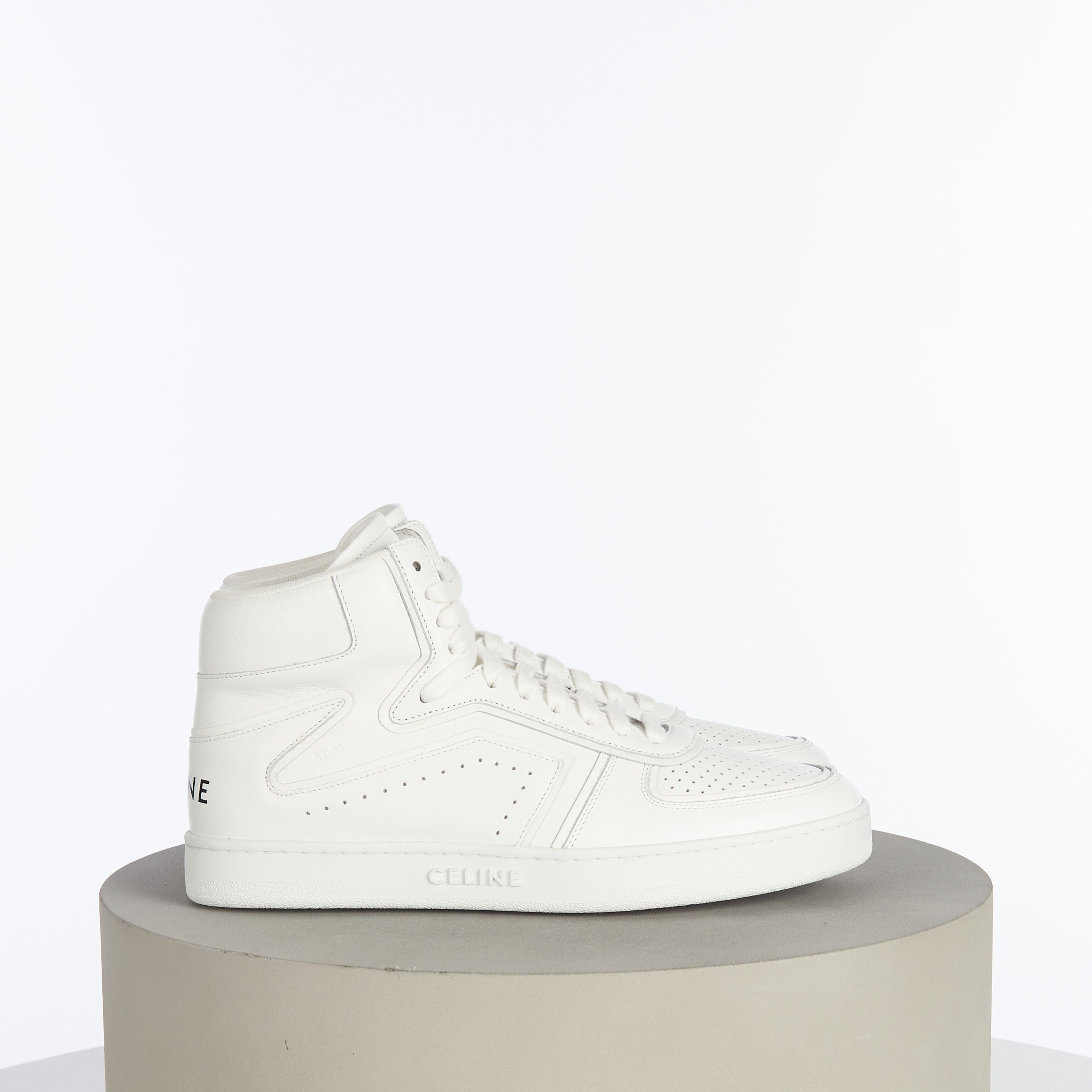 Celine Z Ct-01 Calfskin Optic White High Top Sneakers - Sneak in