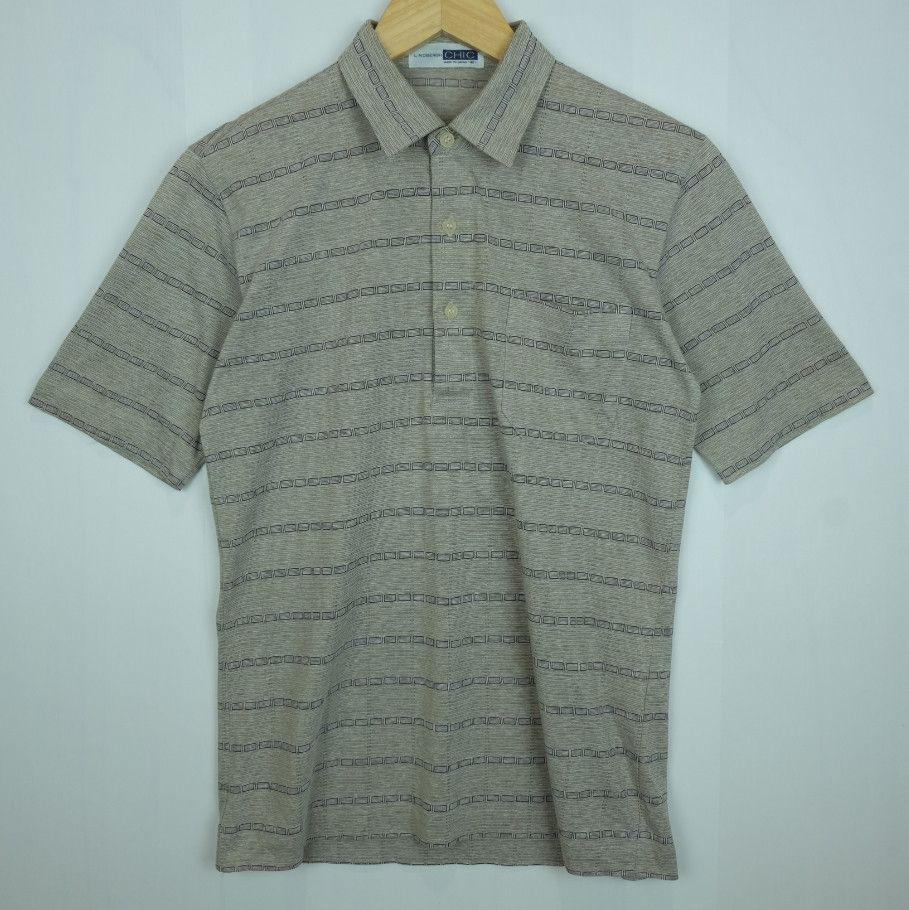 J.Lindeberg Vintage 90's LINDBERGH Chic Brown Striped Polo Shirt Size US M / EU 48-50 / 2 - 2 Thumbnail