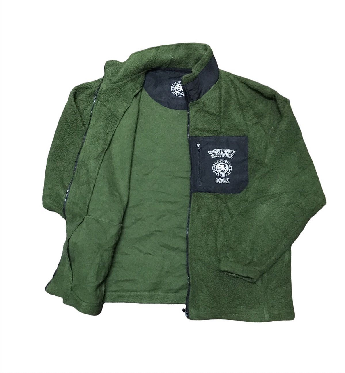 Japanese Brand Suntory coffee boss deep pile Fleece zipper jacket Size US L / EU 52-54 / 3 - 2 Thumbnail