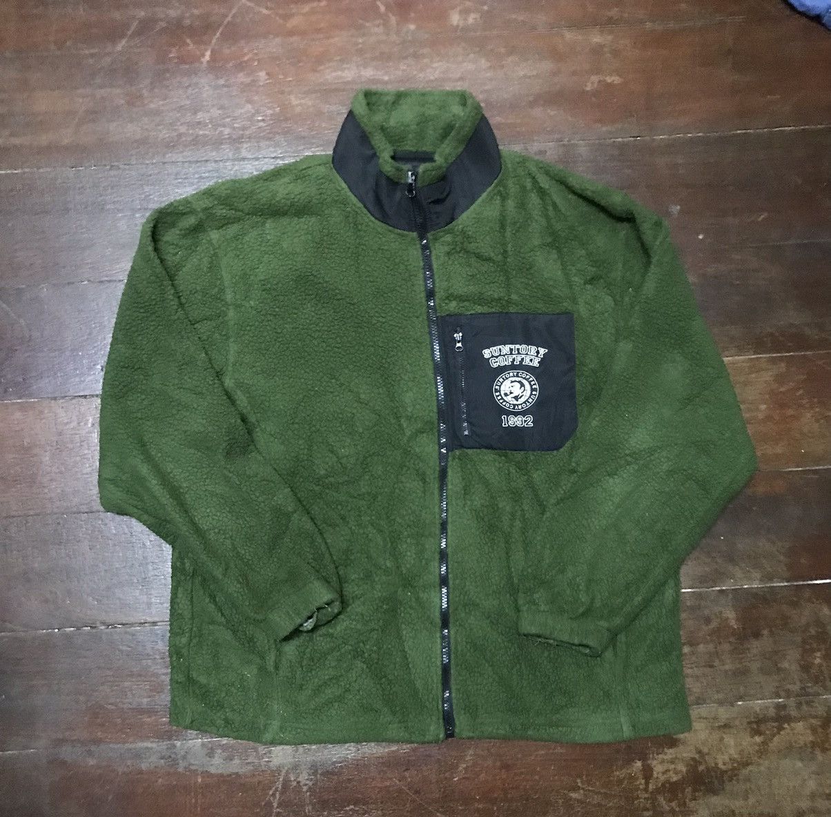 Japanese Brand Suntory coffee boss deep pile Fleece zipper jacket Size US L / EU 52-54 / 3 - 10 Thumbnail