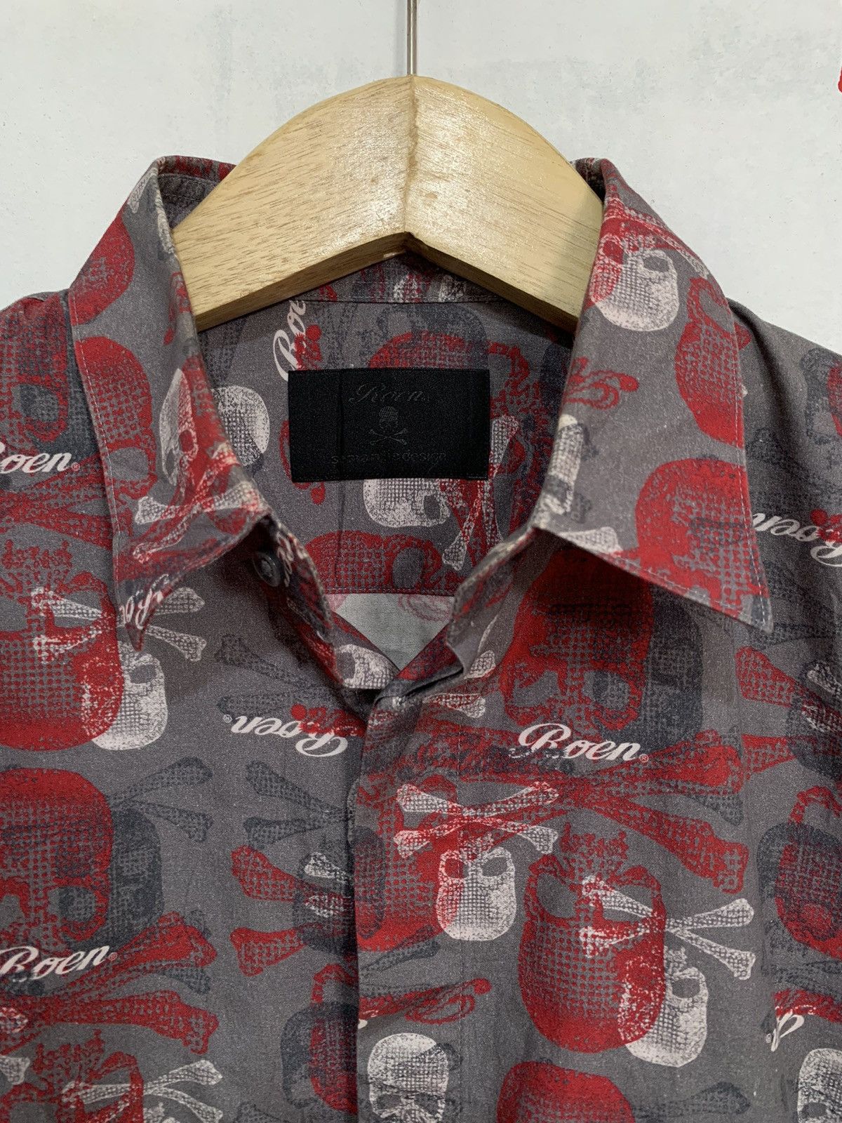 Japanese Brand Roen x semantic design skull cross pattern button up shirt Size US M / EU 48-50 / 2 - 6 Thumbnail