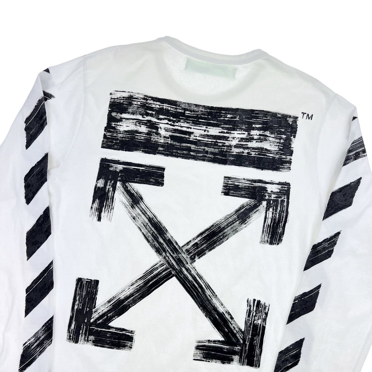 image of Off White Off-White Brushed Arrows Long Sleeve T Shirt, Men's (Size Large)