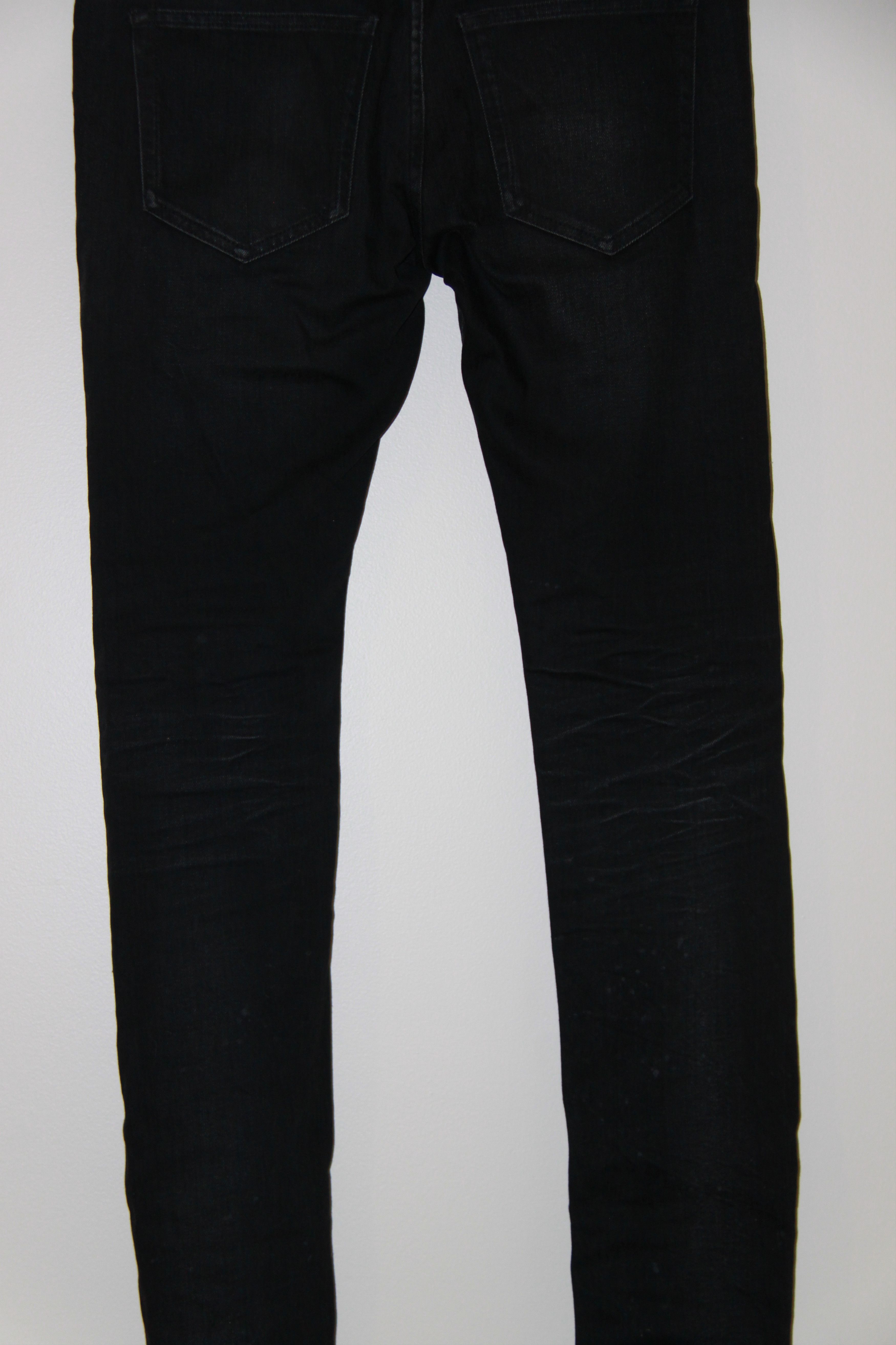 Saint Laurent Paris FW16 Single Knee Rip Black Wash D02 Jeans Size US 29 - 6 Thumbnail