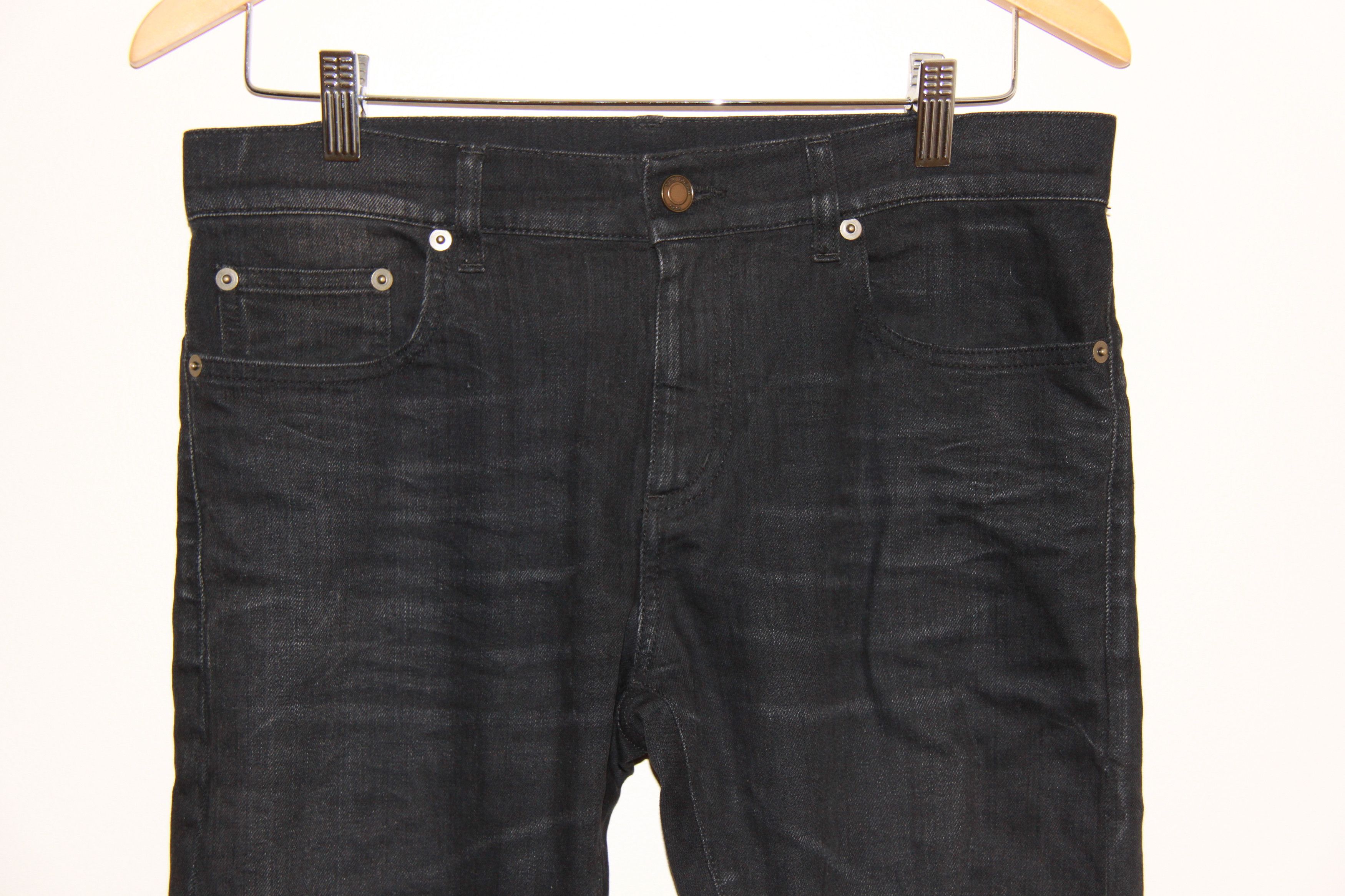 Saint Laurent Paris FW16 Single Knee Rip Black Wash D02 Jeans Size US 29 - 3 Thumbnail