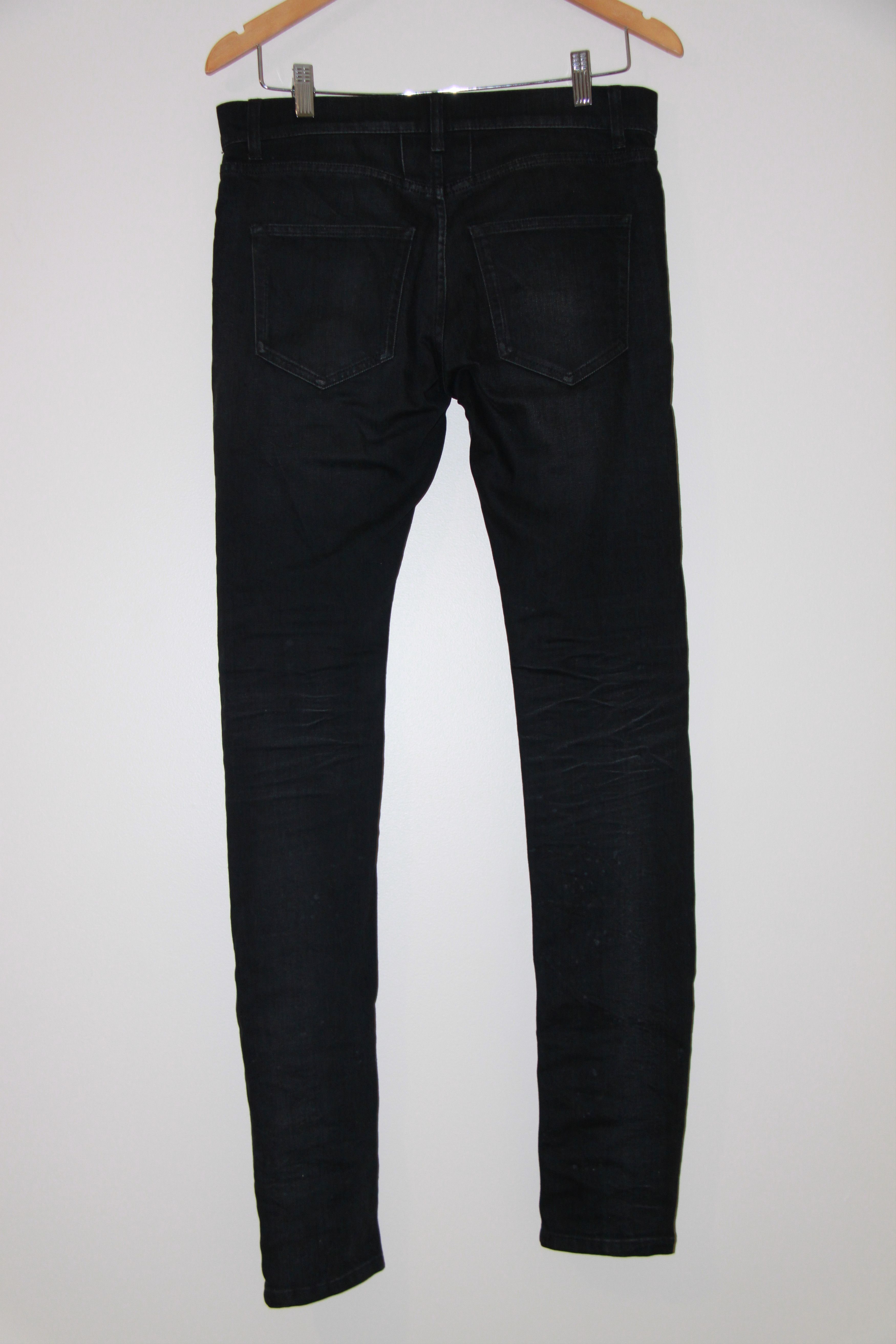 Saint Laurent Paris FW16 Single Knee Rip Black Wash D02 Jeans Size US 29 - 4 Thumbnail