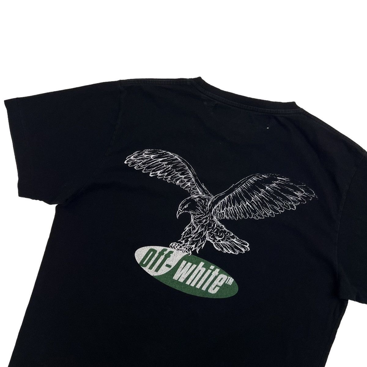 Pre-owned Off-white Eagle Print T Shirt In Black