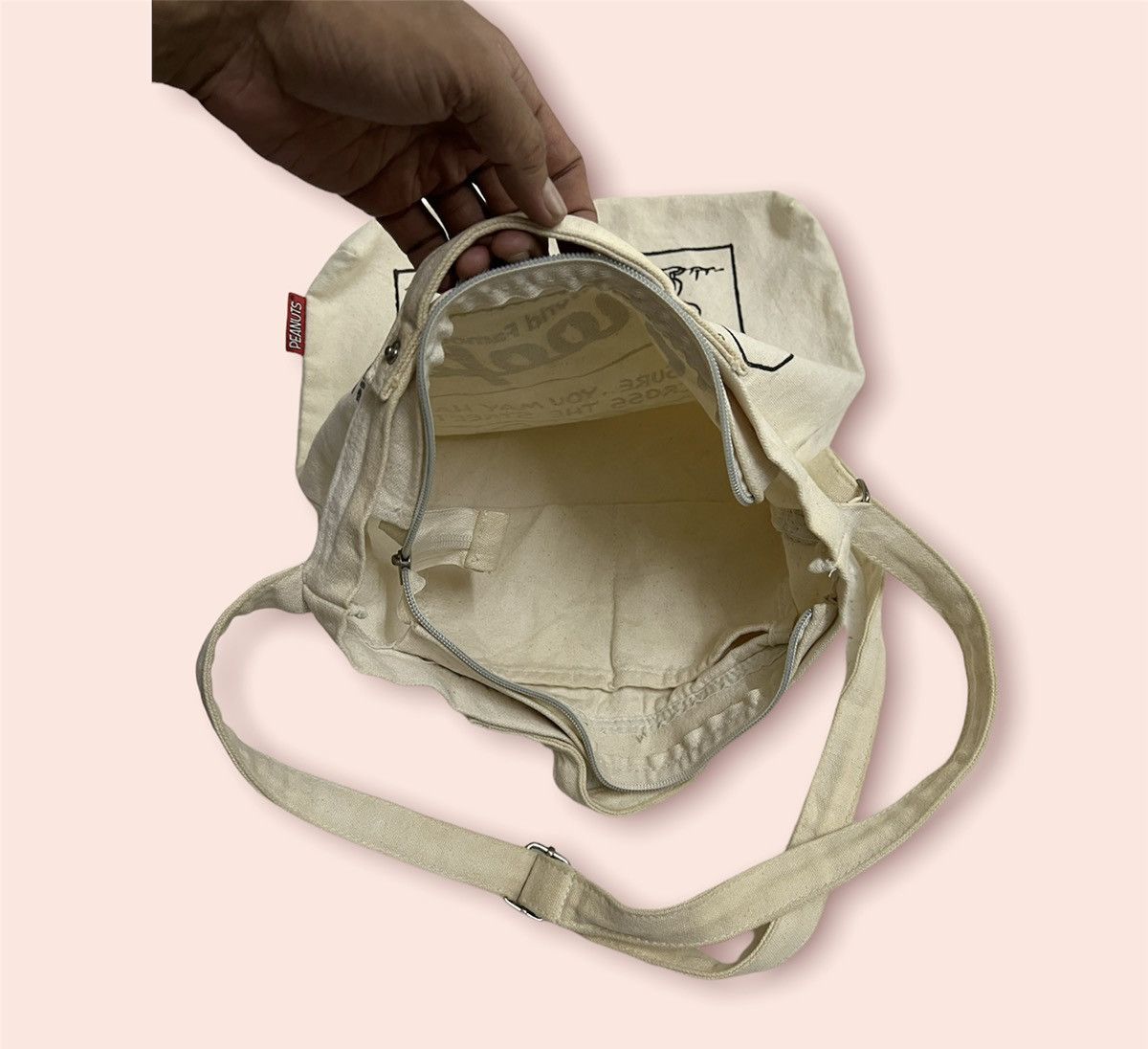 Peanuts × Vintage VINTAGE SNOOPY PEANUTS 2 WAY CROSSBODY TOTE BAG Size ONE SIZE - 9 Thumbnail