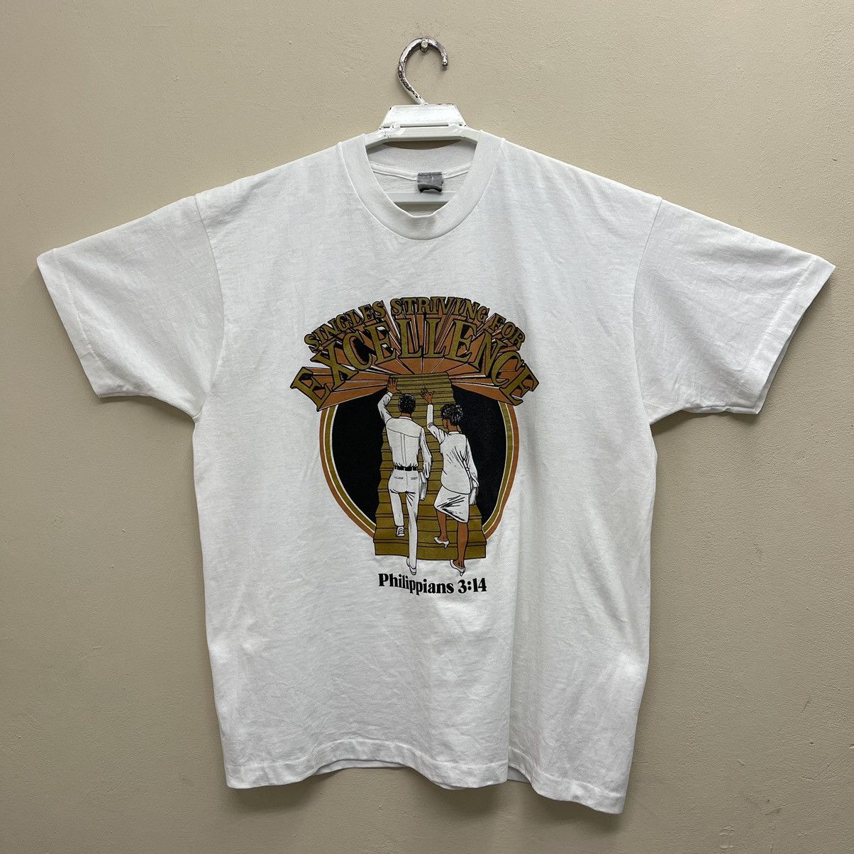 Beauty Beast × Other × Vintage Vintage 90s Tulsa Black Christian Singles T-Shirt Size US XL / EU 56 / 4 - 1 Thumbnail