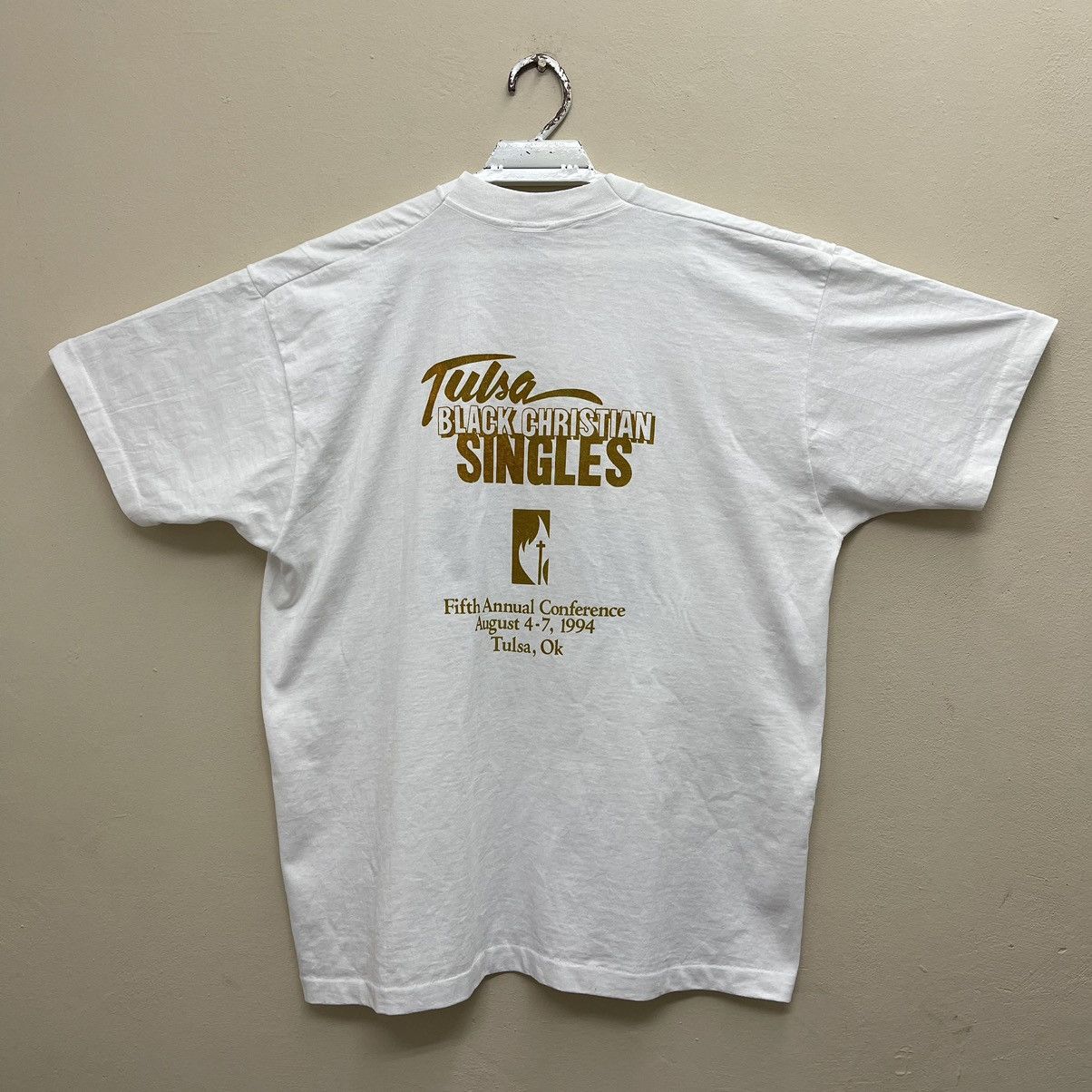 Beauty Beast × Other × Vintage Vintage 90s Tulsa Black Christian Singles T-Shirt Size US XL / EU 56 / 4 - 3 Thumbnail
