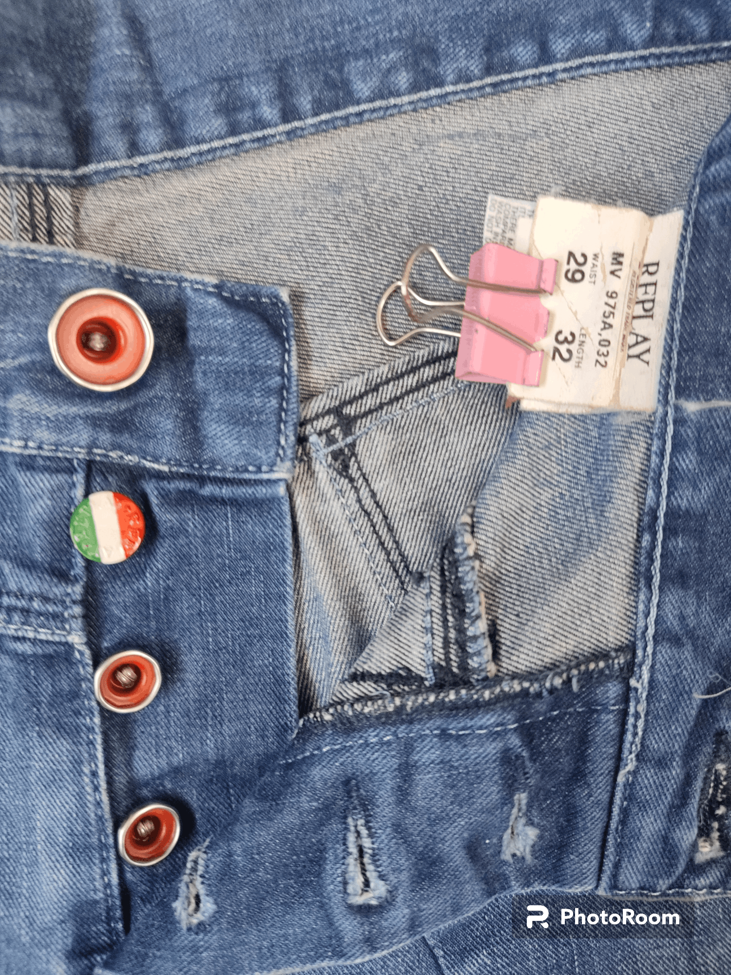 Replay Vintage 90's Replay Wide Leg Jeans Size US 29 - 10 Thumbnail