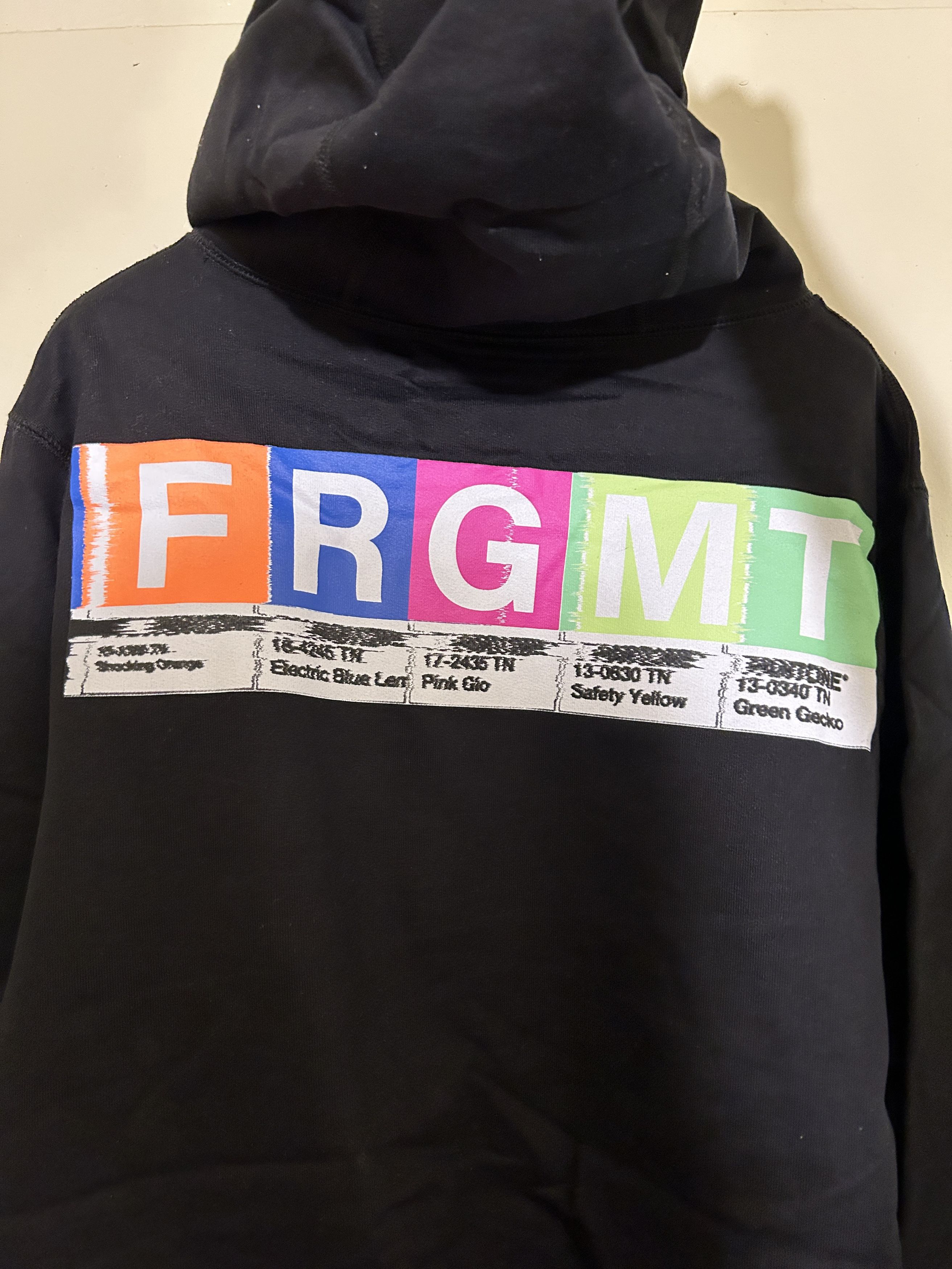 Fragment Design dsm frgmt hoodie black Fluro Rebellion | Grailed