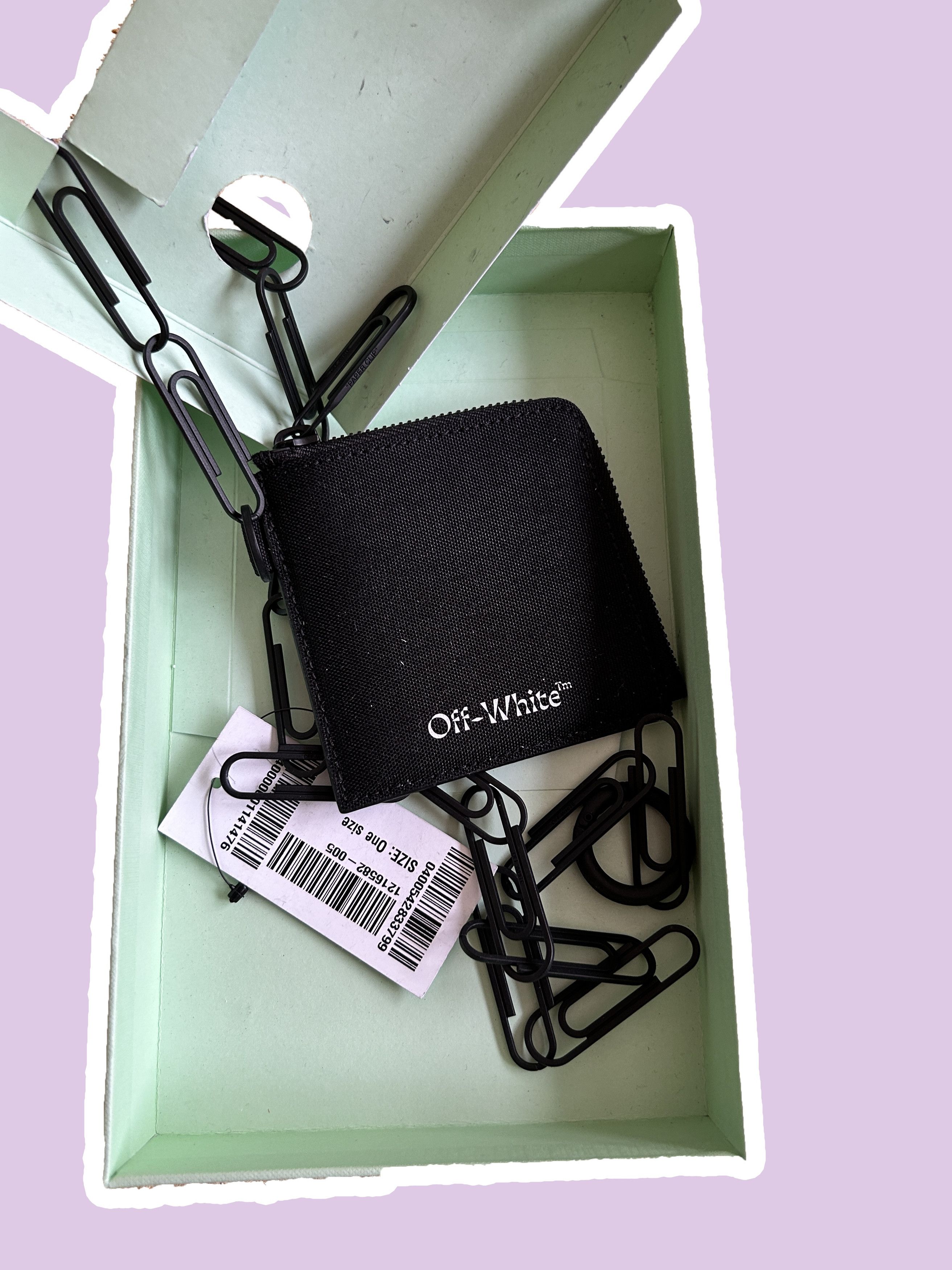 Off-White Off-White Logo Paperclip Wallet-On-Chain Black Leather Size ONE SIZE - 1 Thumbnail