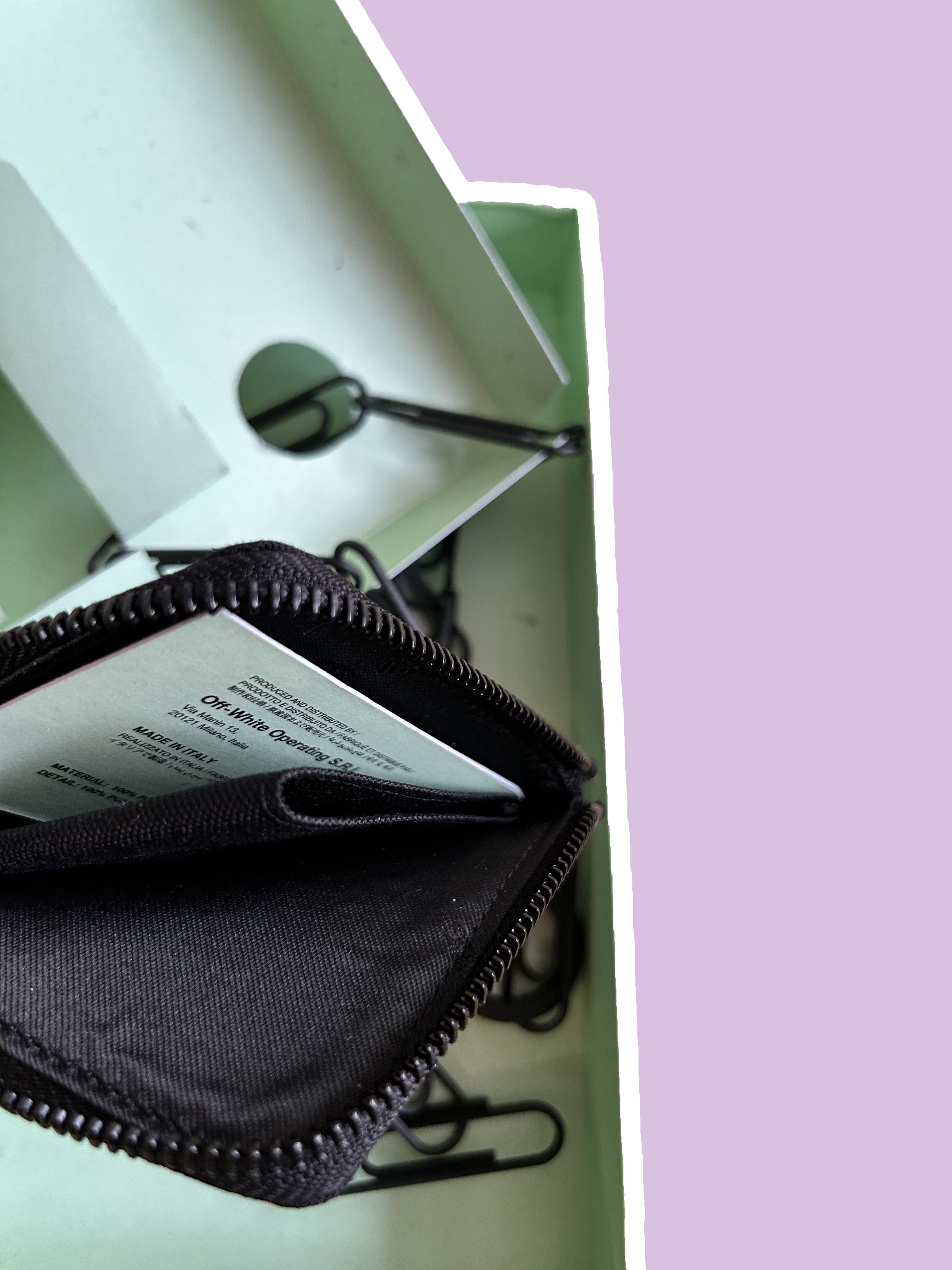 Off-White Off-White Logo Paperclip Wallet-On-Chain Black Leather Size ONE SIZE - 5 Thumbnail