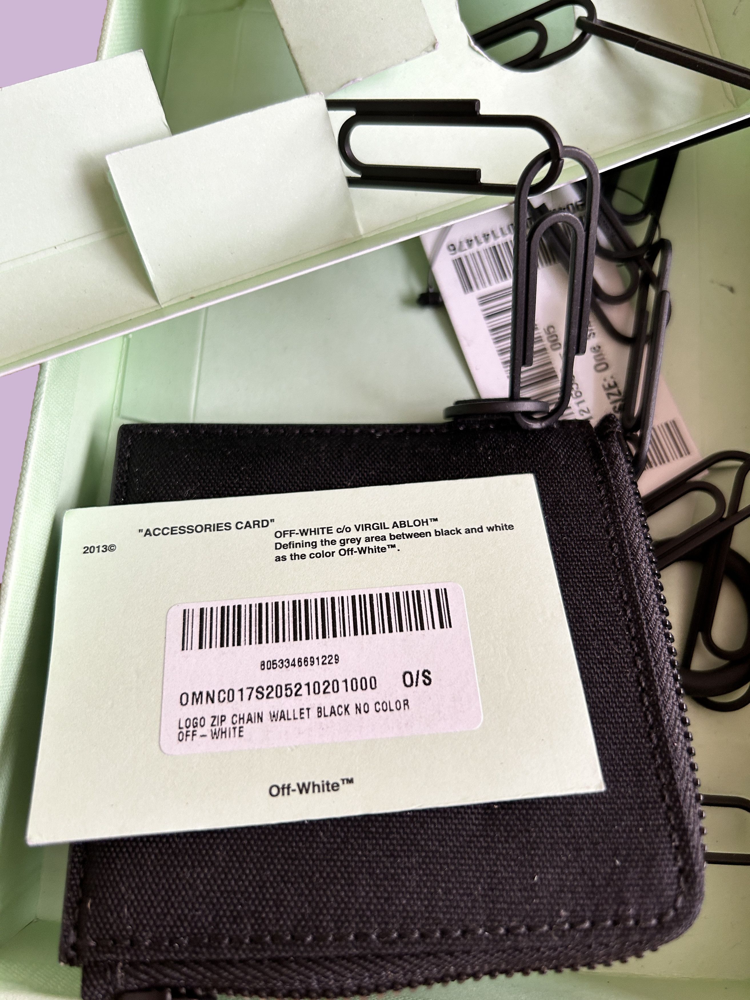 Off-White Off-White Logo Paperclip Wallet-On-Chain Black Leather Size ONE SIZE - 2 Thumbnail