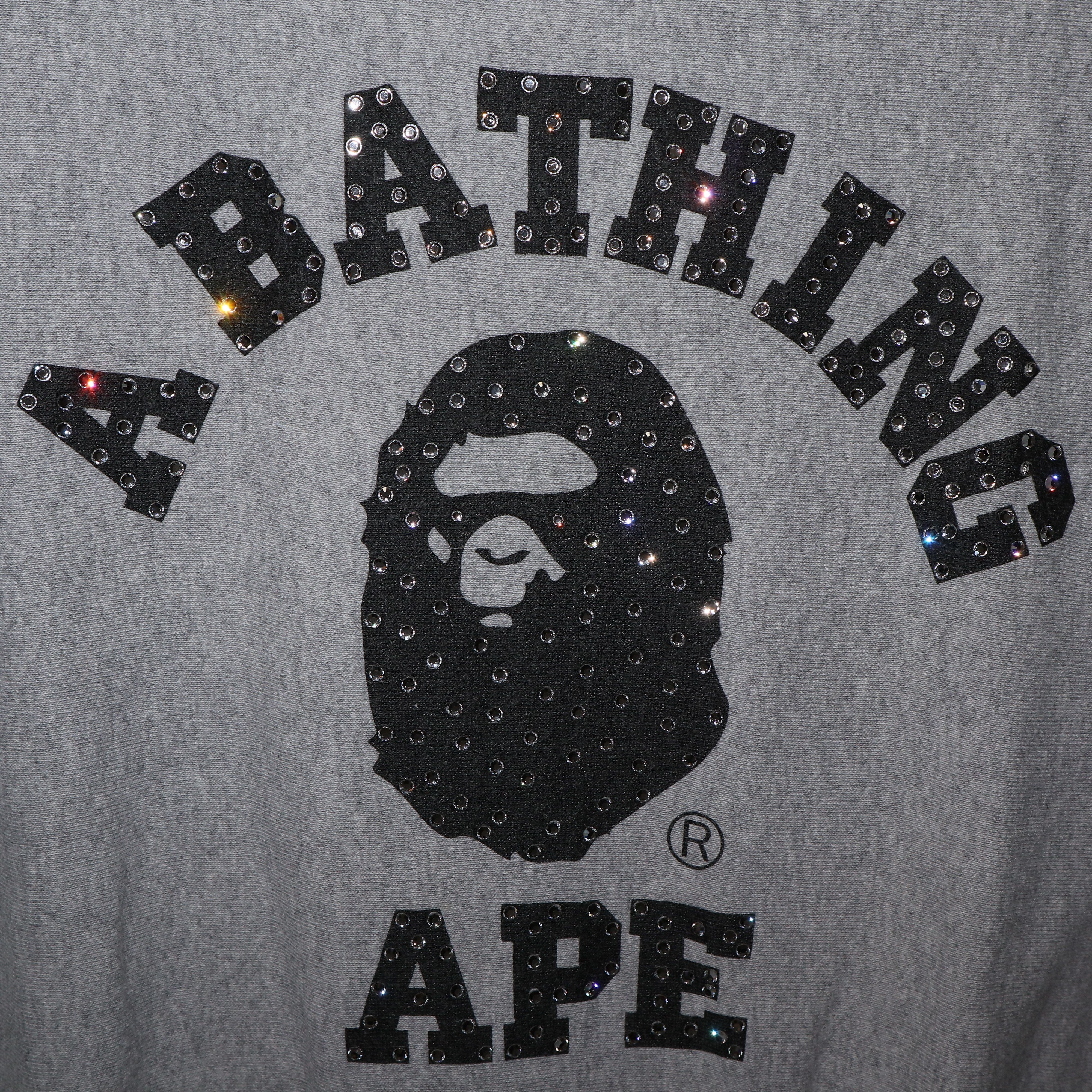 Bape × Swarovski Bape x Swarovski Ape Head Logo Short Sleeve Sweatshirt Size US XL / EU 56 / 4 - 2 Thumbnail