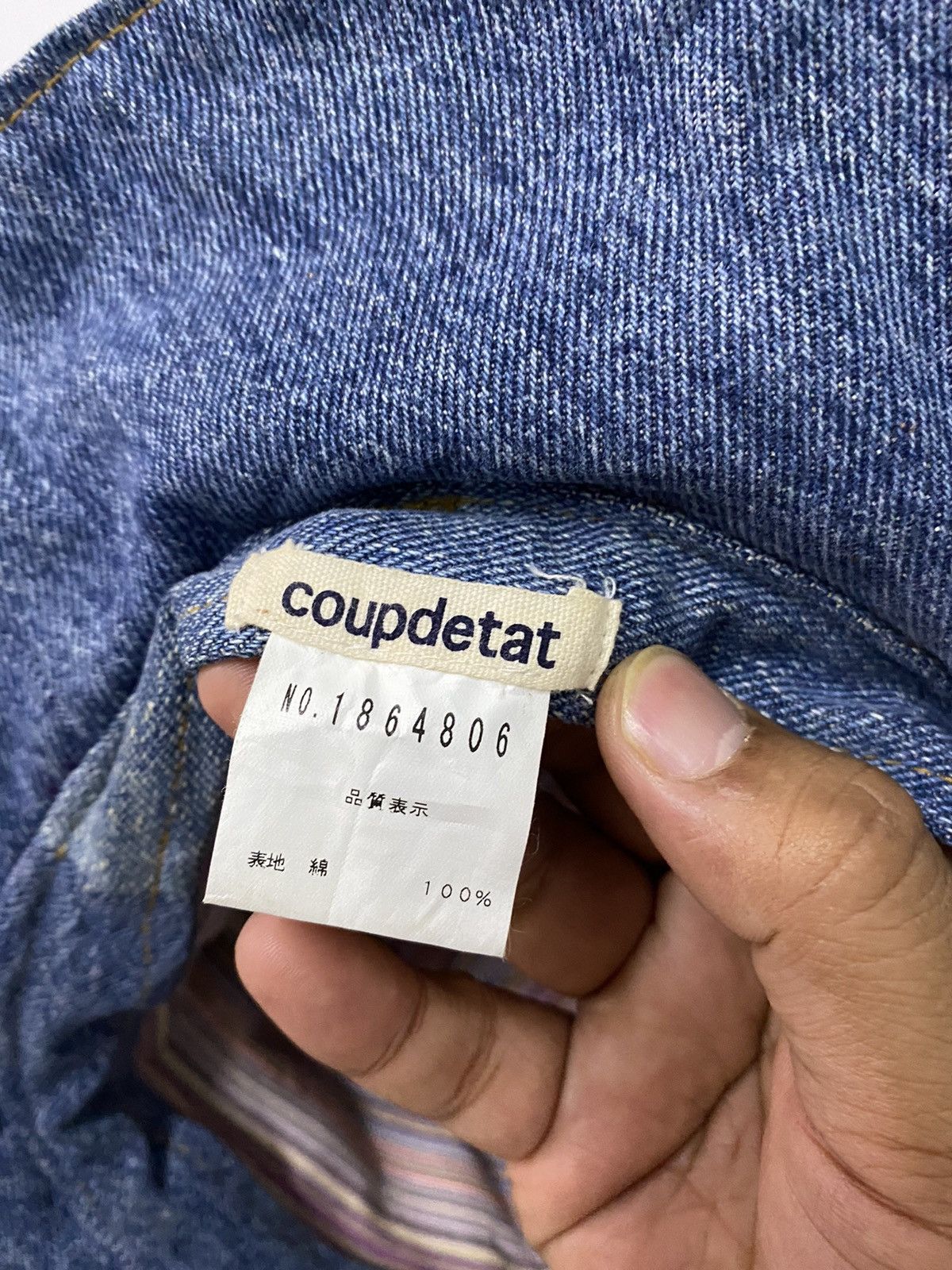Japanese Brand Distress Qoupdetat Denim Bucket Hat Size ONE SIZE - 6 Thumbnail