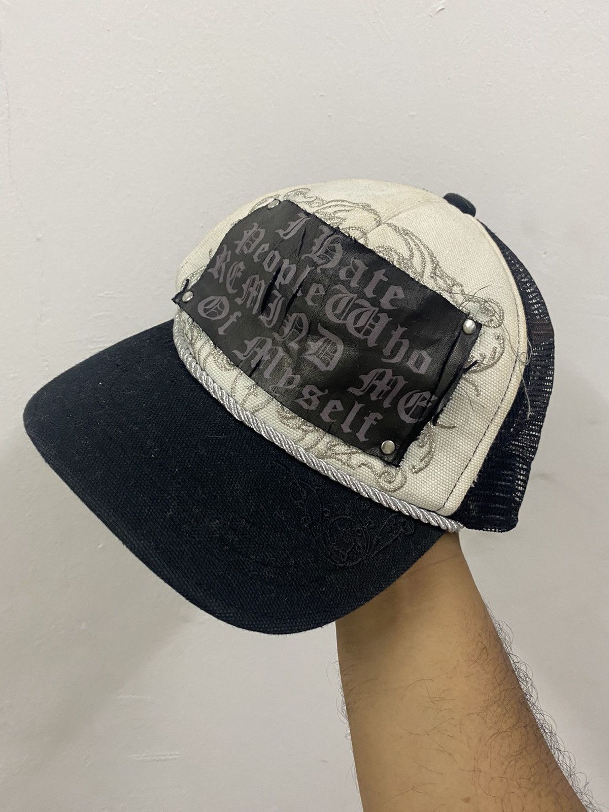 image of Vintage Bombtrax R I Hate Myself Trucked Hat in Black, Men's
