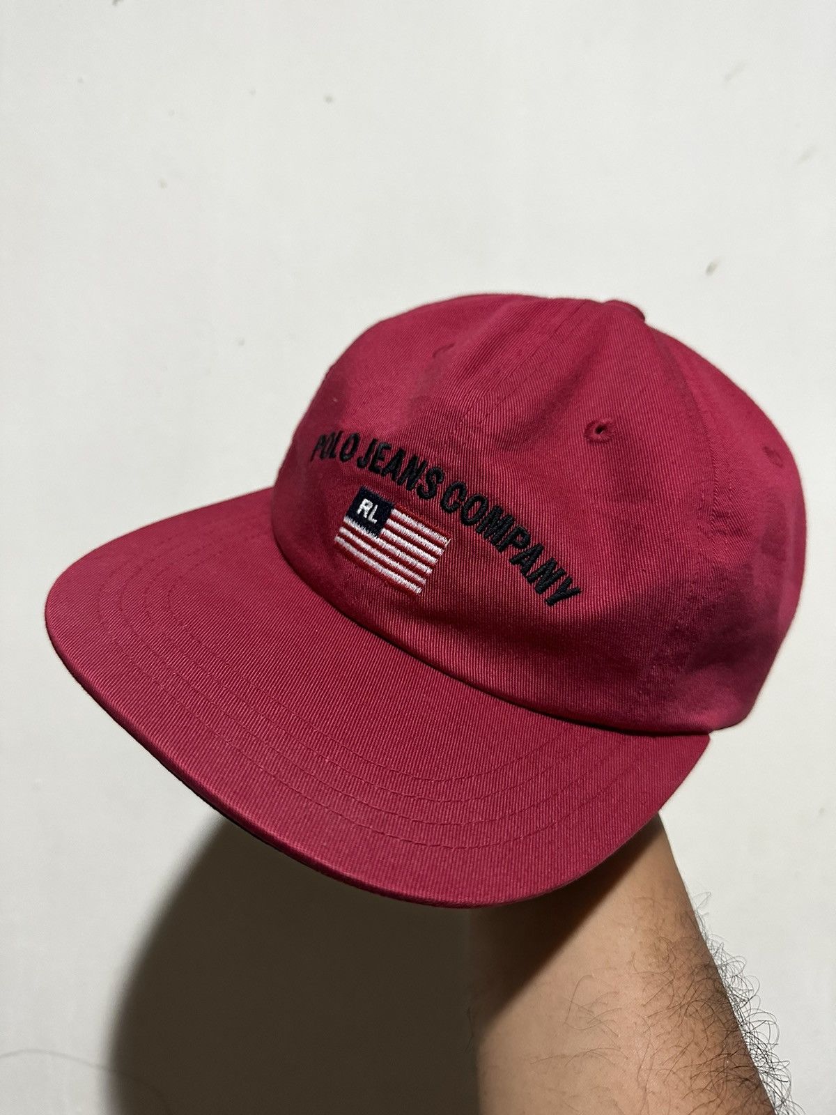 image of Polo Ralph Lauren Vintage Polo Jeans Co Ralph Laurent Dad Hat in Red, Men's