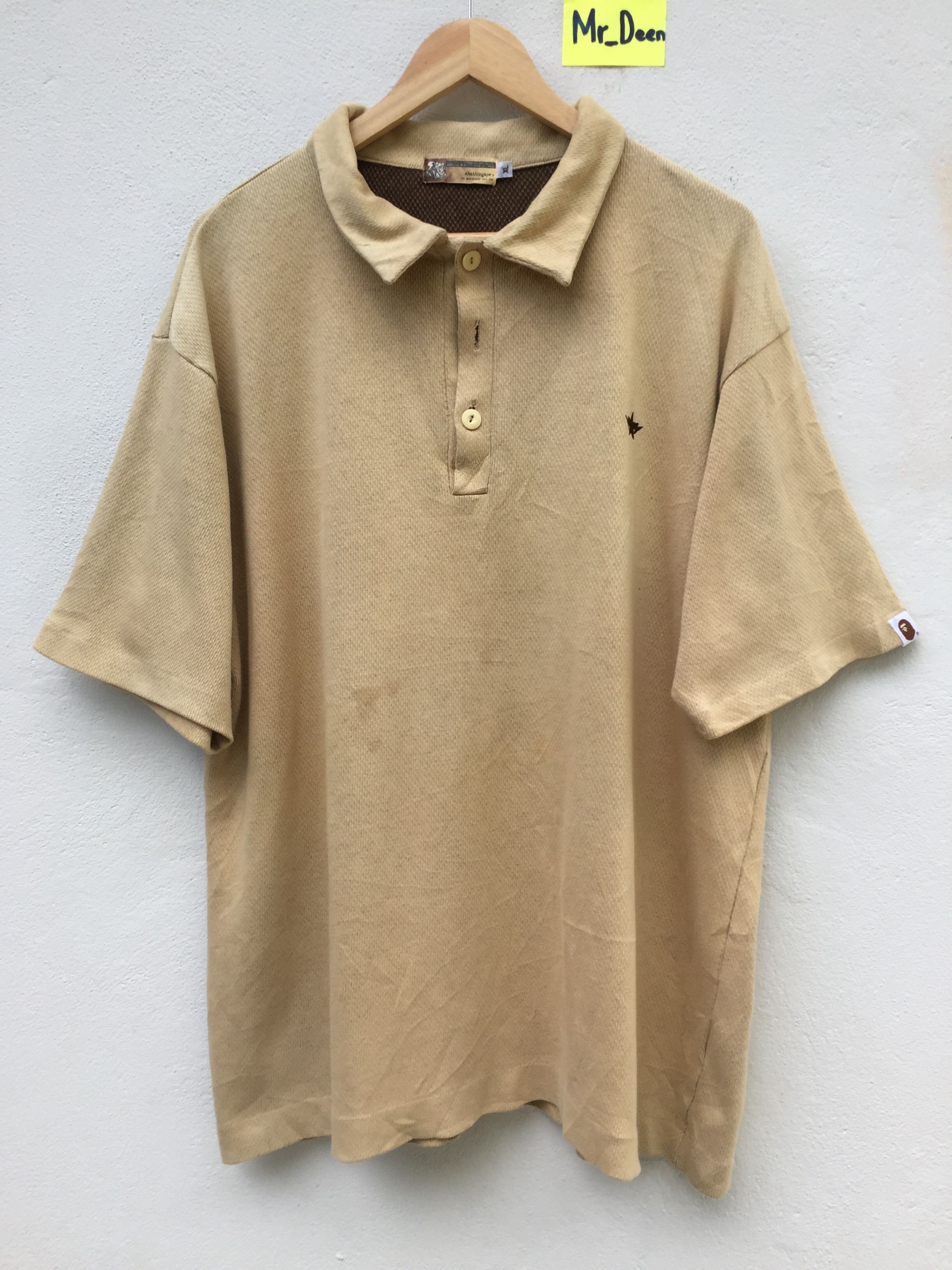 image of Bape A Bathing Ape General Star Logopolo Shirt in Light Brown, Men's (Size XL)