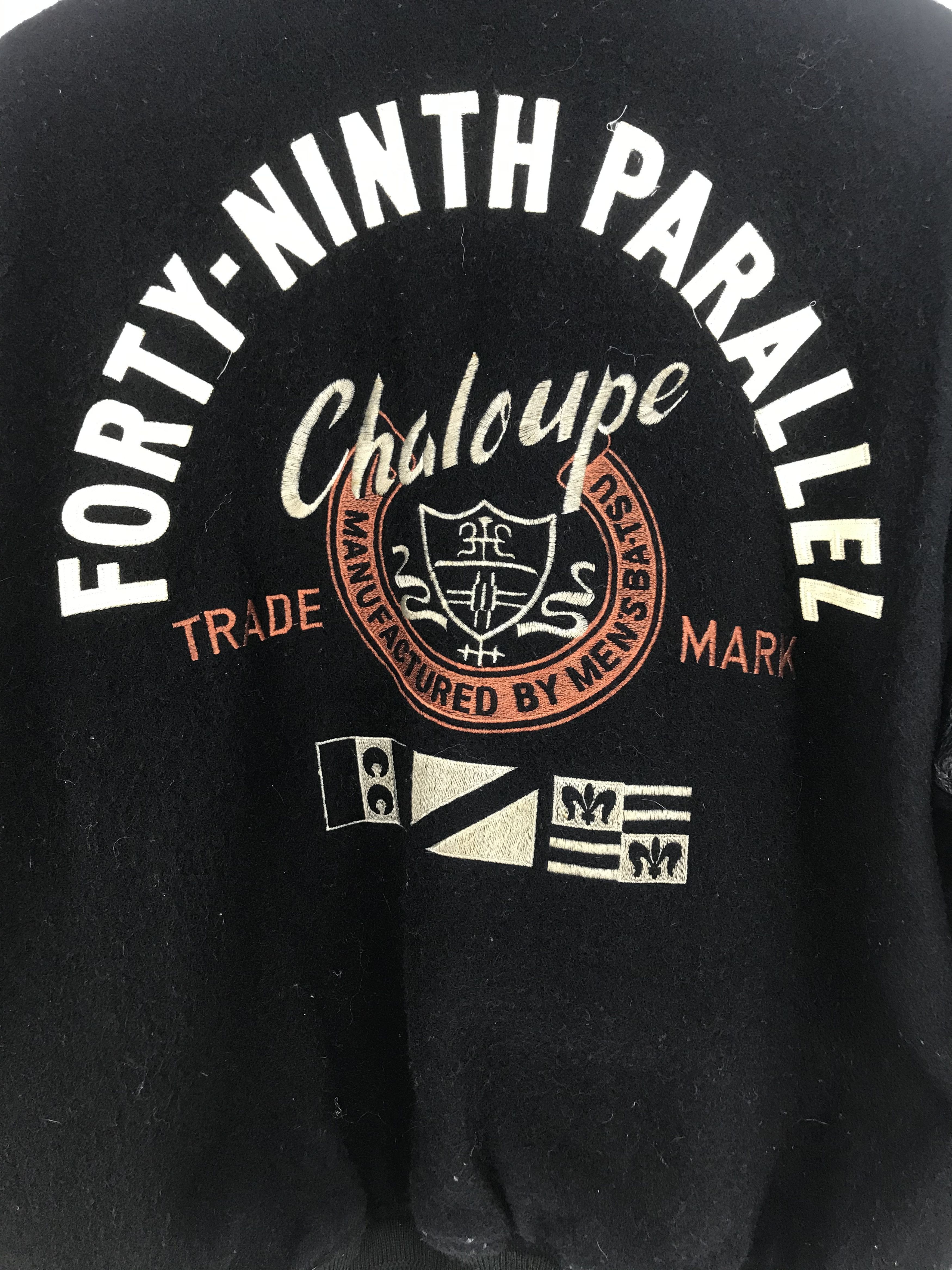 Japanese Brand Vtg BATSU FORTY-NINTH PARALLEL Varsity Jacket Leather/Wool Size US L / EU 52-54 / 3 - 4 Thumbnail