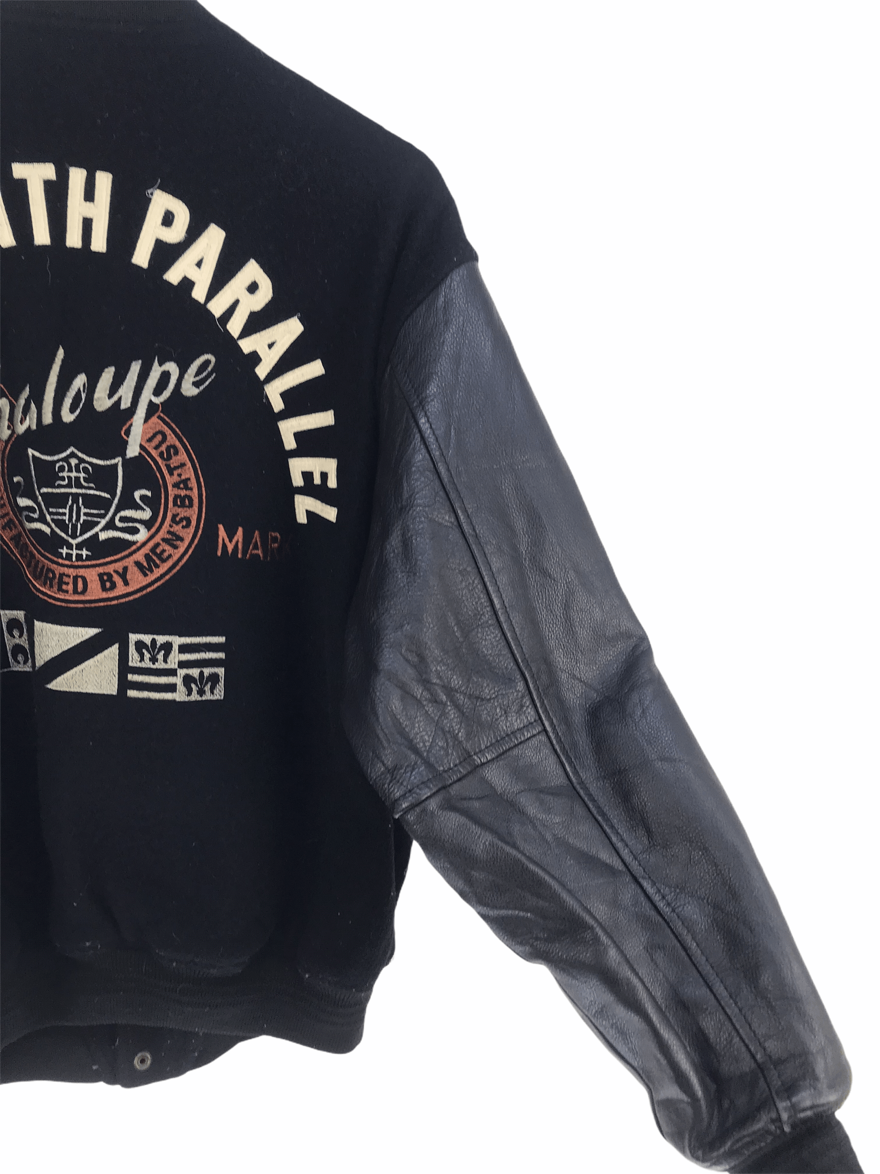 Japanese Brand Vtg BATSU FORTY-NINTH PARALLEL Varsity Jacket Leather/Wool Size US L / EU 52-54 / 3 - 6 Thumbnail