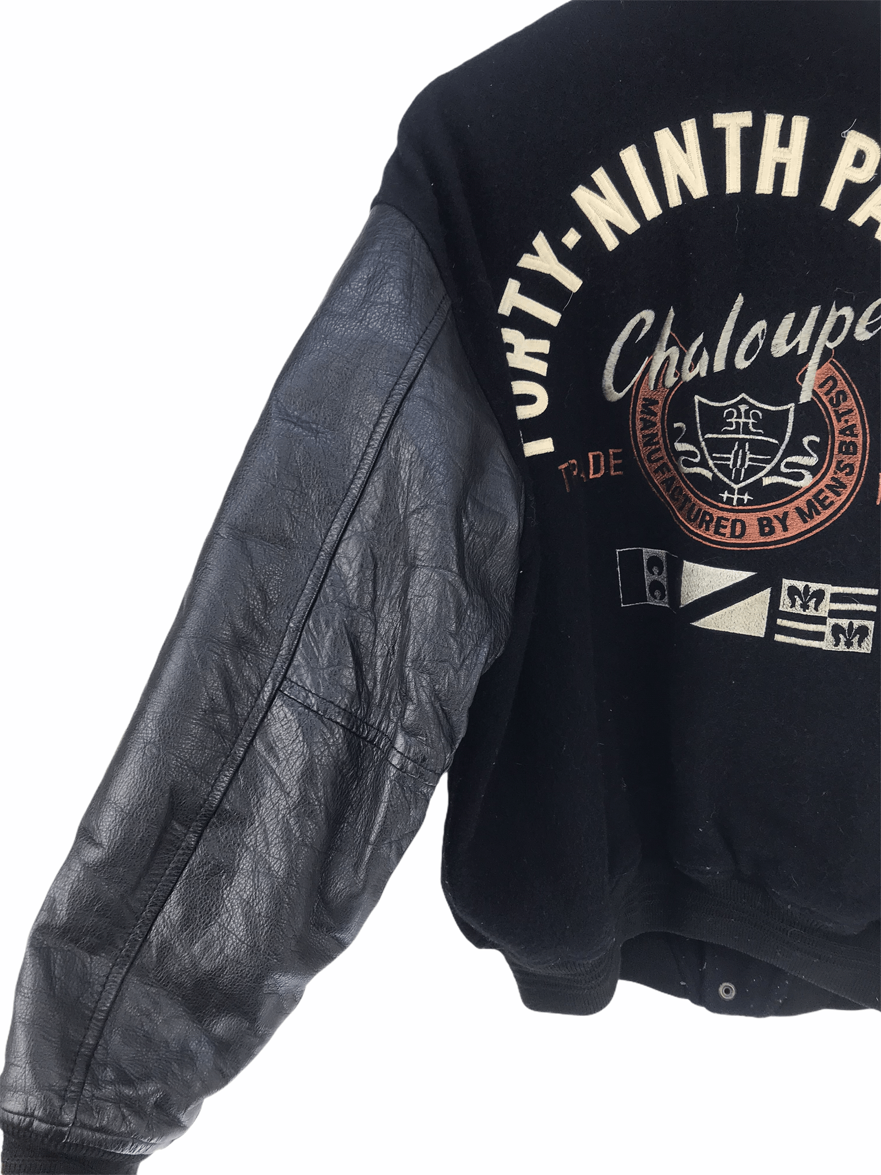 Japanese Brand Vtg BATSU FORTY-NINTH PARALLEL Varsity Jacket Leather/Wool Size US L / EU 52-54 / 3 - 3 Thumbnail