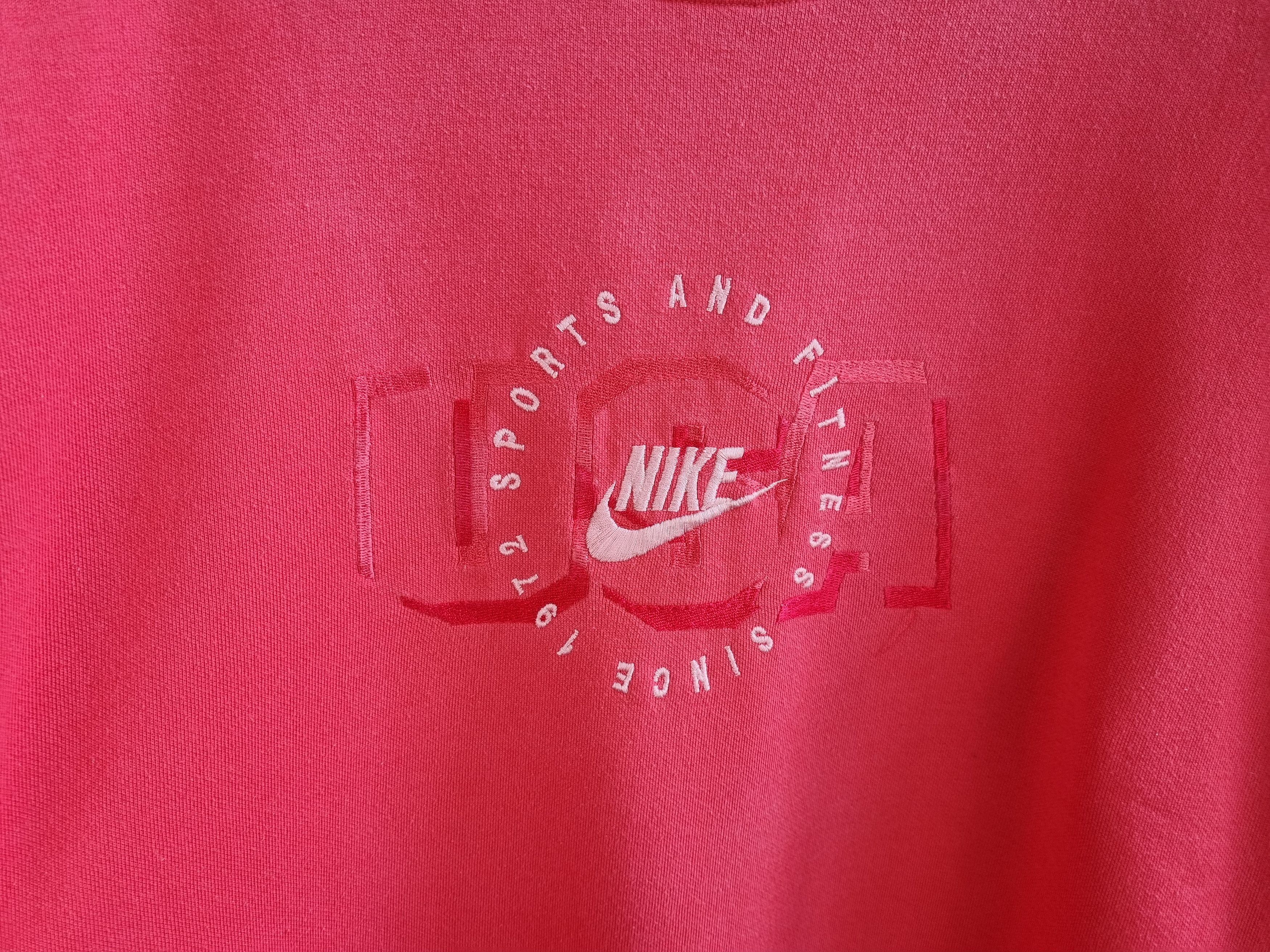 Nike × Vintage Rare 90s NIKE USA Faded Pink Embroidered Logo Sweatshirt Size US L / EU 52-54 / 3 - 2 Thumbnail