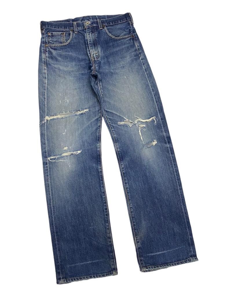 Levi's VINTAGE LEVIS BIG E 502 SELVEDGE DISTRESSED DENIM JEANS Size US 33 - 3 Thumbnail